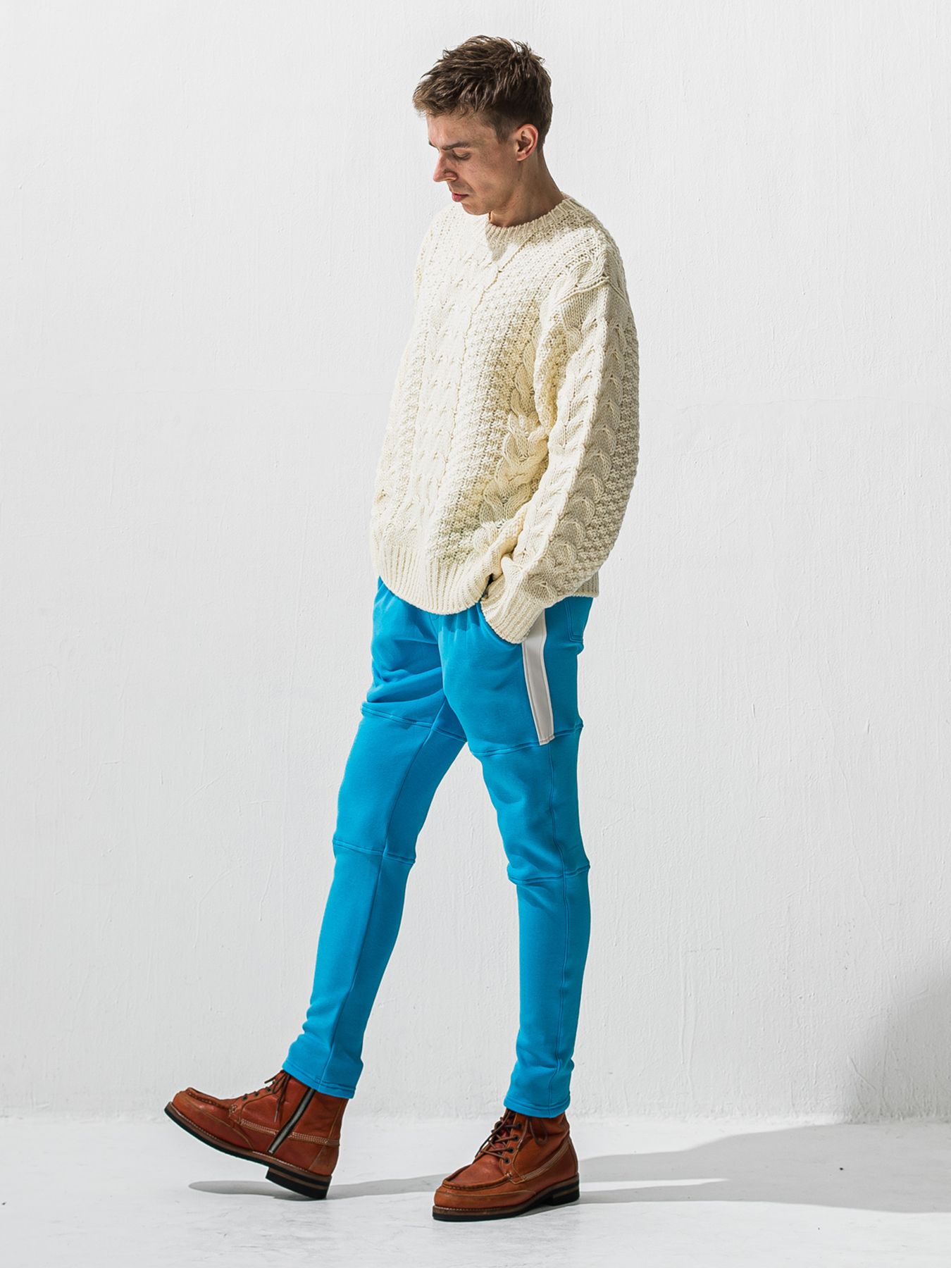 【予約品 9月6日(日) 締切】CABLE LAW SWEATER / ケーブル編みローゲージセーター / オフ