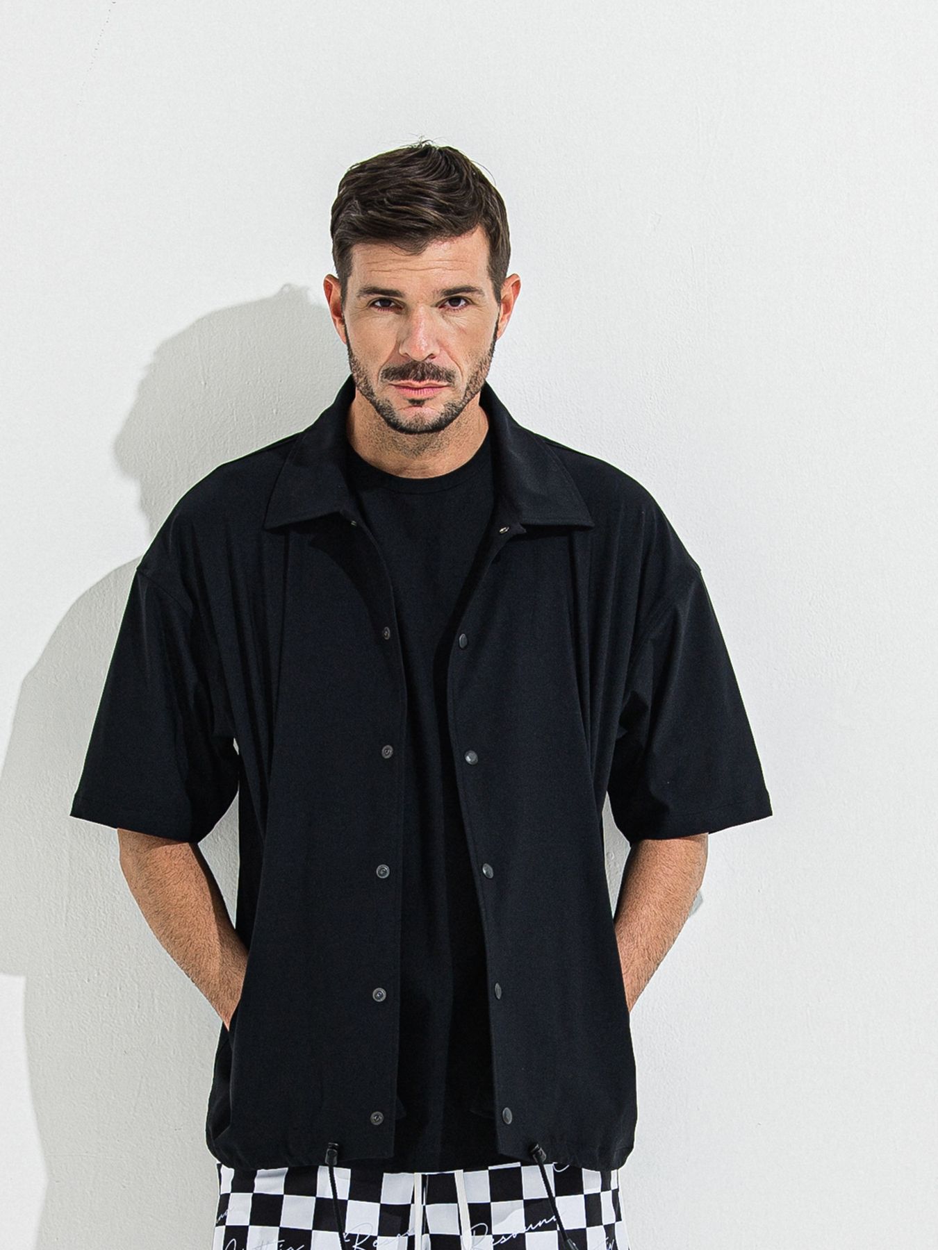 【予約品 】NYLON OVER T /  ナイロンオーバーサイズTシャツ / ブラック