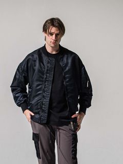 【予約品 11月16日(日) 締切】LIGHT DAVID JACKET / ドロップショルダー フライトジャケット / ナイロンブラック