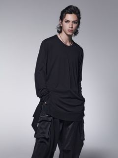 FlareCrewNeckT-Shirt / クルーネックTシャツ / ブラック 【kiryuyrik】