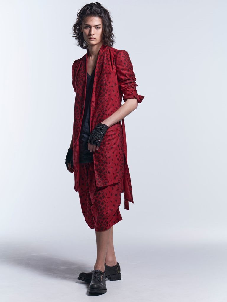 コラボ Collarless Flare Jacket / RedLeopard【BLACK HONEY CHILI COOKIE × kiryuyrik】