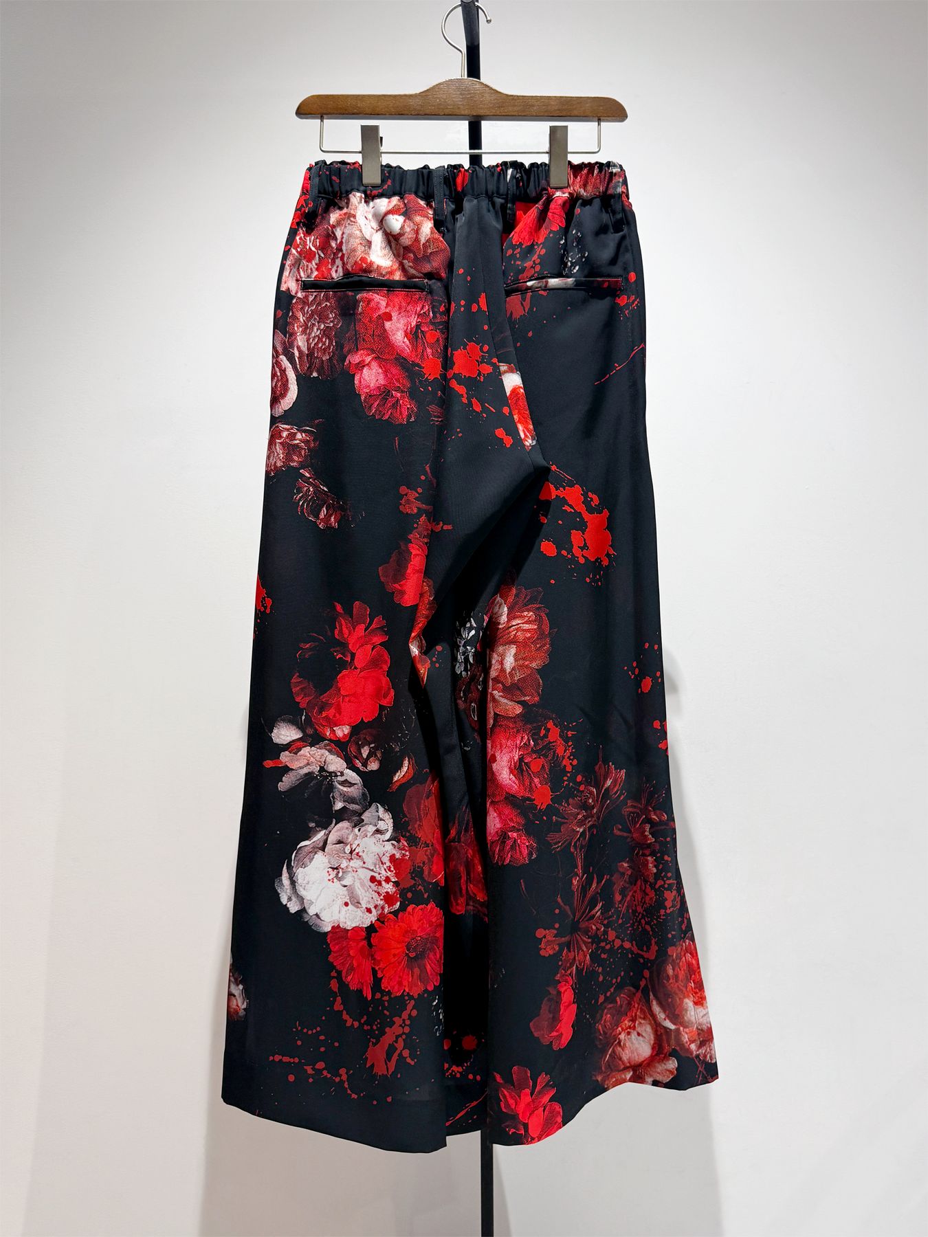 Wide Tuck Slacks / ワイドタックスラックス / ブラックフローラ