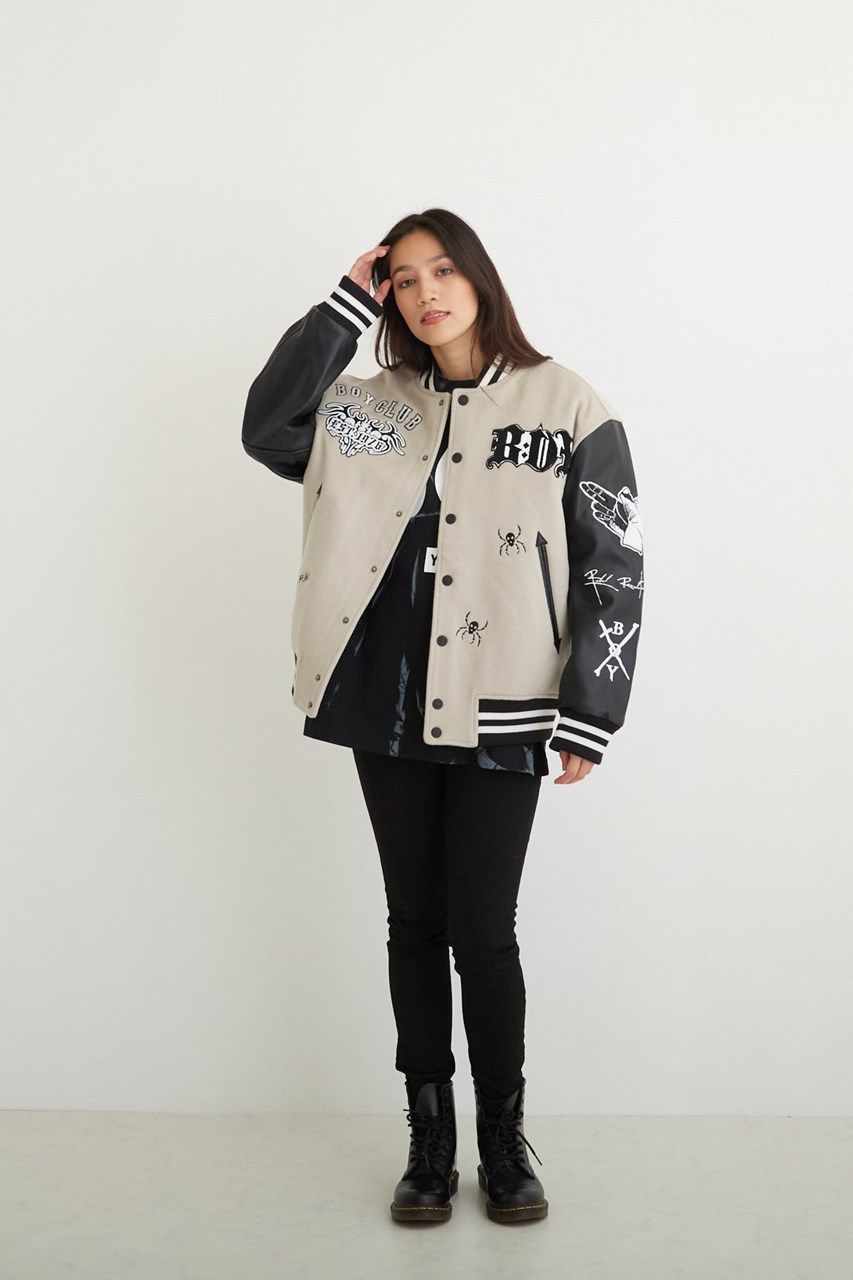 BOY LONDON - EMBROIDERY PATCH STADIUM JACKET / グレー 【BOY LONDON