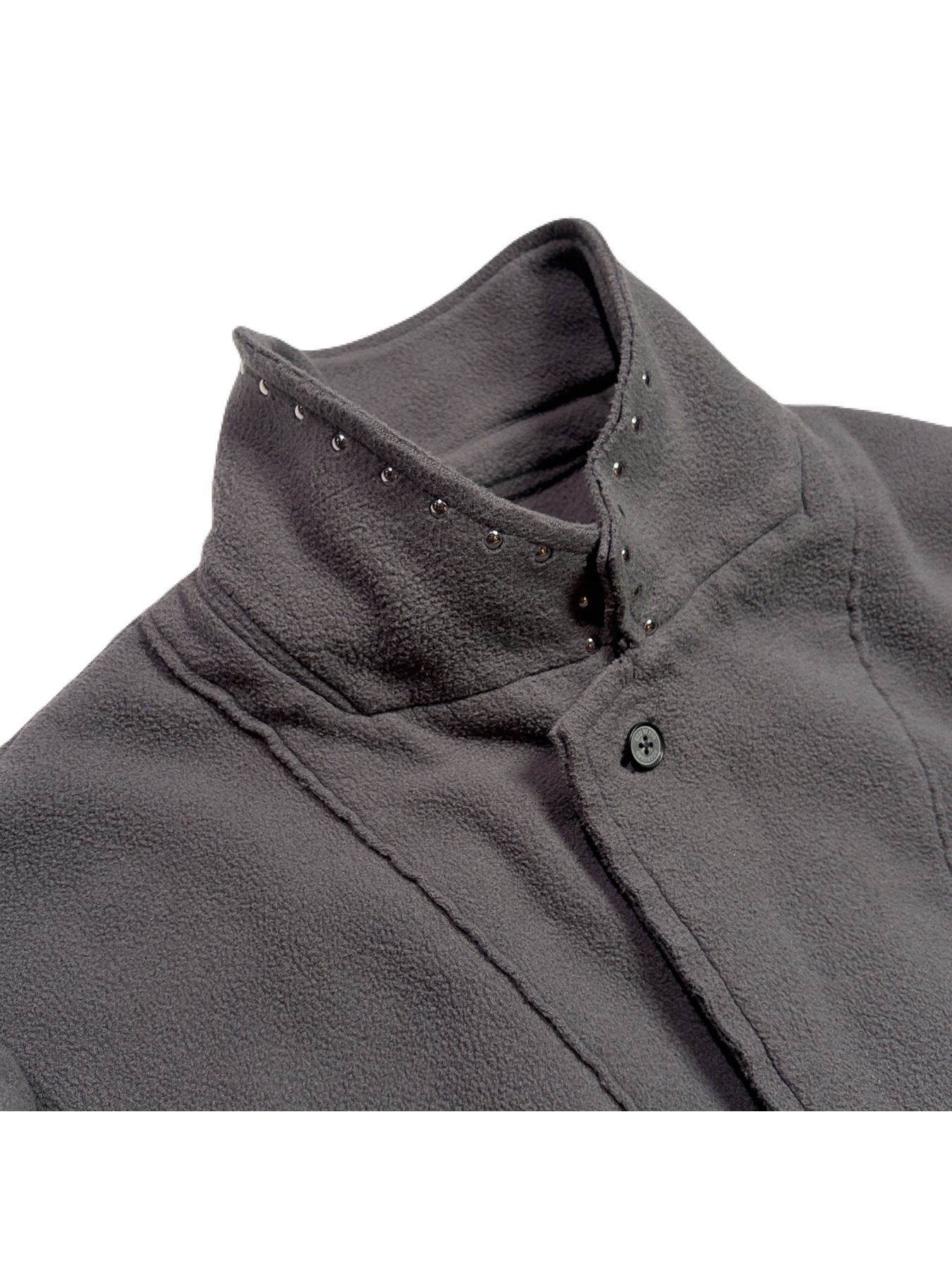 【予約品 3月9日(月) 18:00 締切】FLEECE STUDZ JKT CRY / クリスタルクロスガン スタッズ フリース ショートコート / グレー