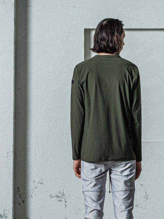 《予約11月17日19時締め》 nylon longsleave Tee / ルーズTシャツ / カーキ