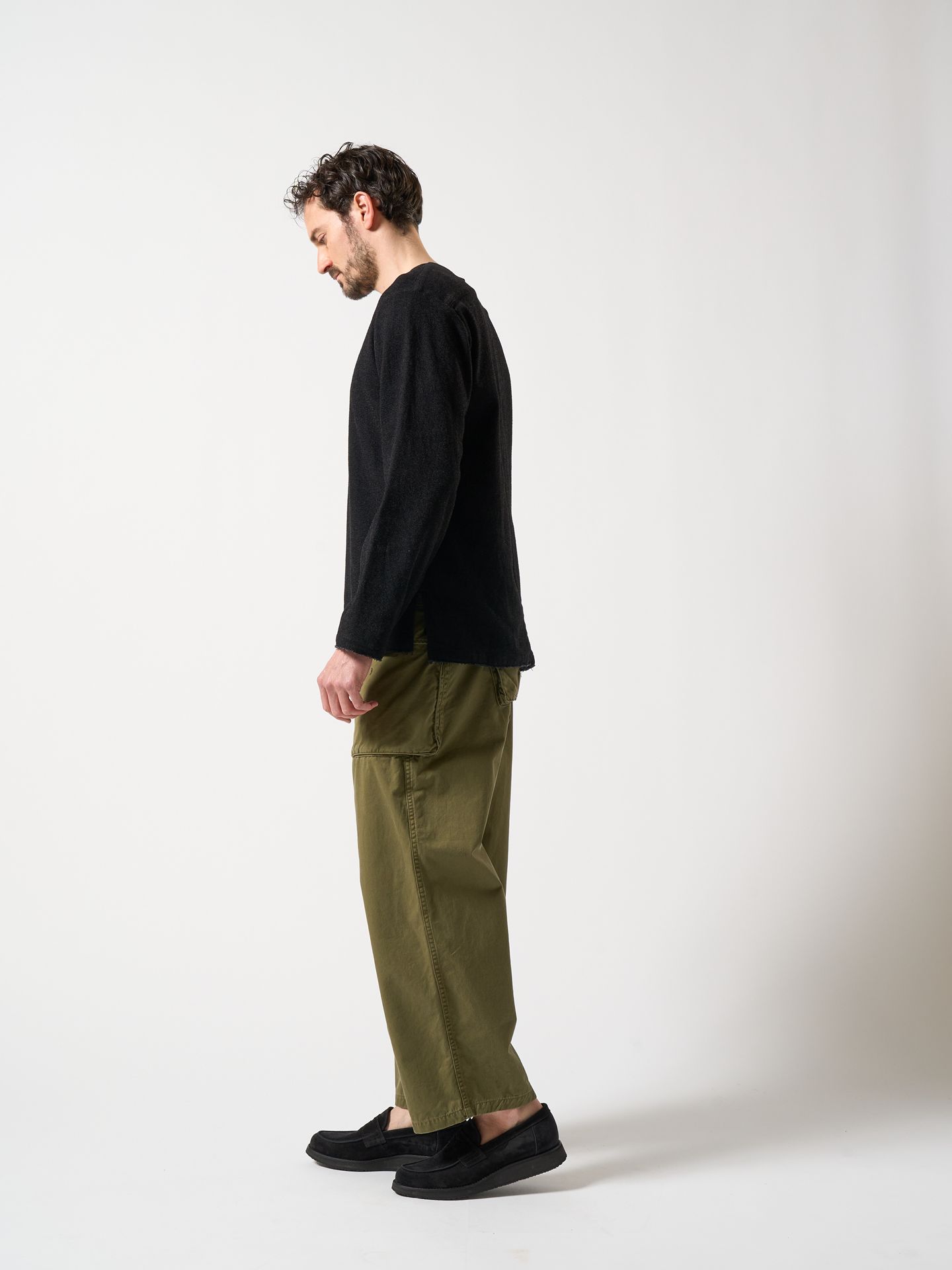 【予約品】 V-neck pullover shirt / Vネックプルオーバー / ダークチャコール