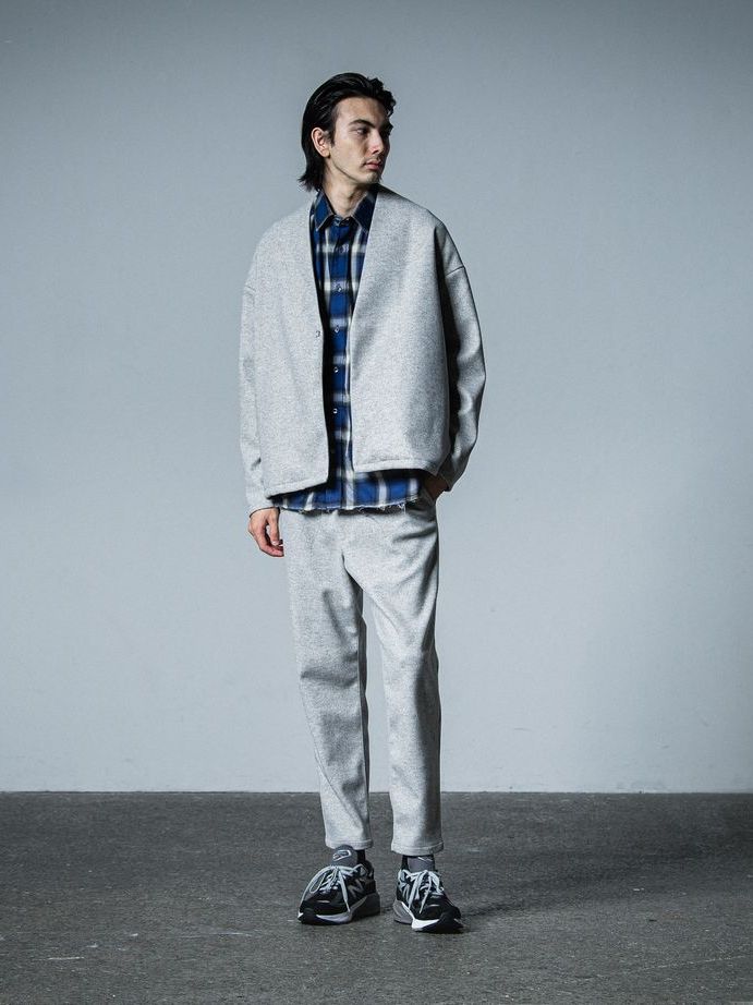 《予約品》 PAT WIDE EASY PANTS  / イージースラックス / グレー・メルトン