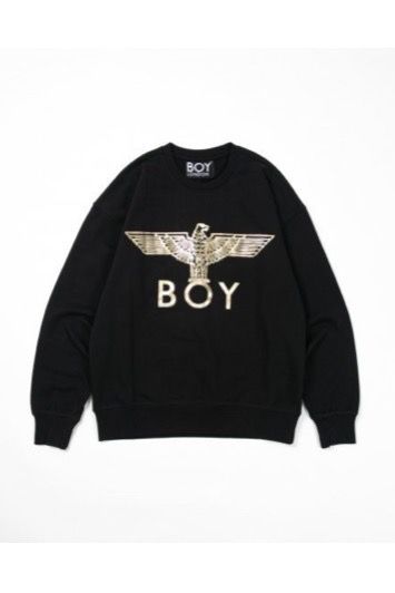 【JAPAN LIMITED】 EAGLE BOY CREWNECK SWEAT / BLACK/GOLD 【BOY LONDON】