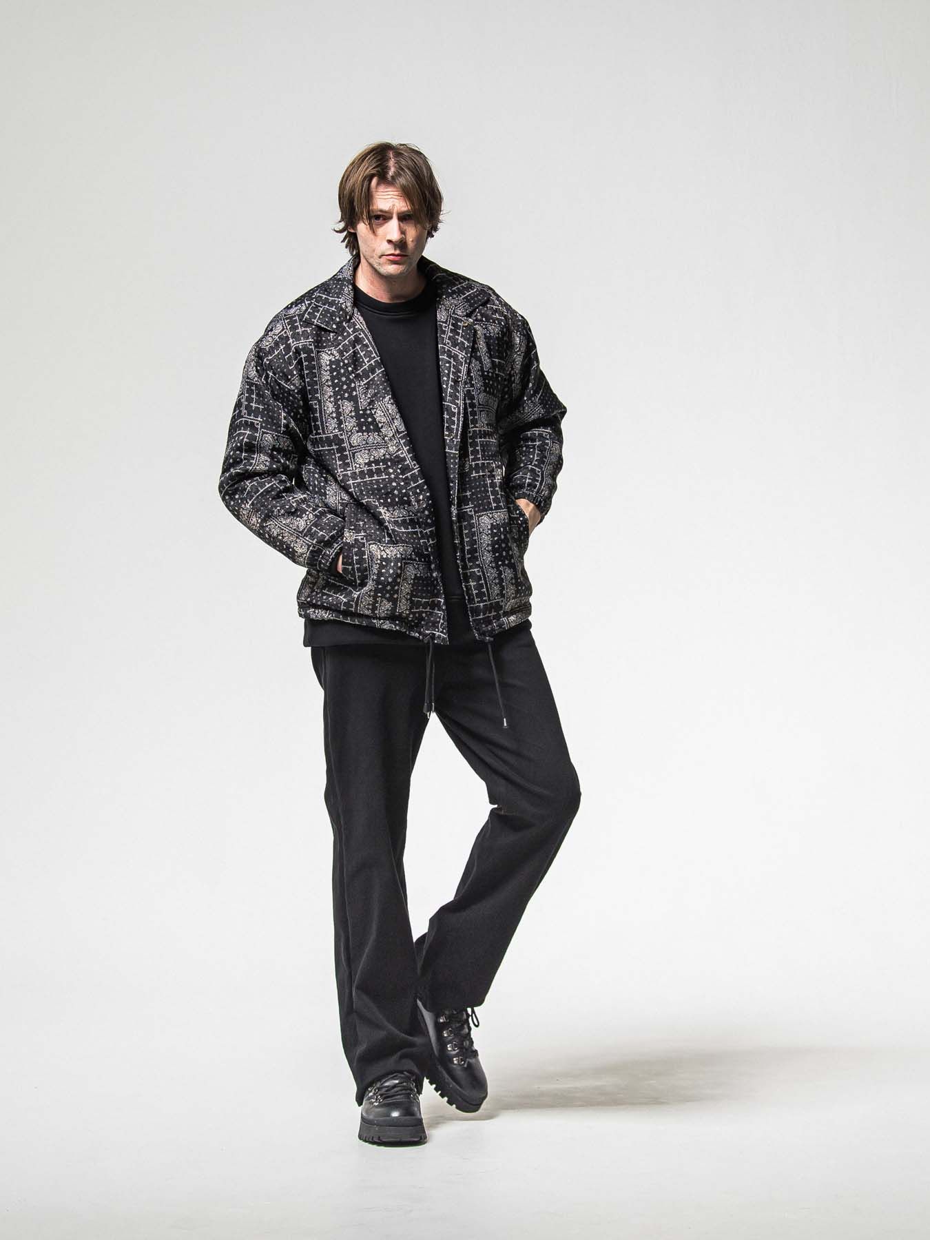 【予約品 8月31日(日) 締切】FUR COACH JK / ファーコーチジャケット / ペイズリーブラック