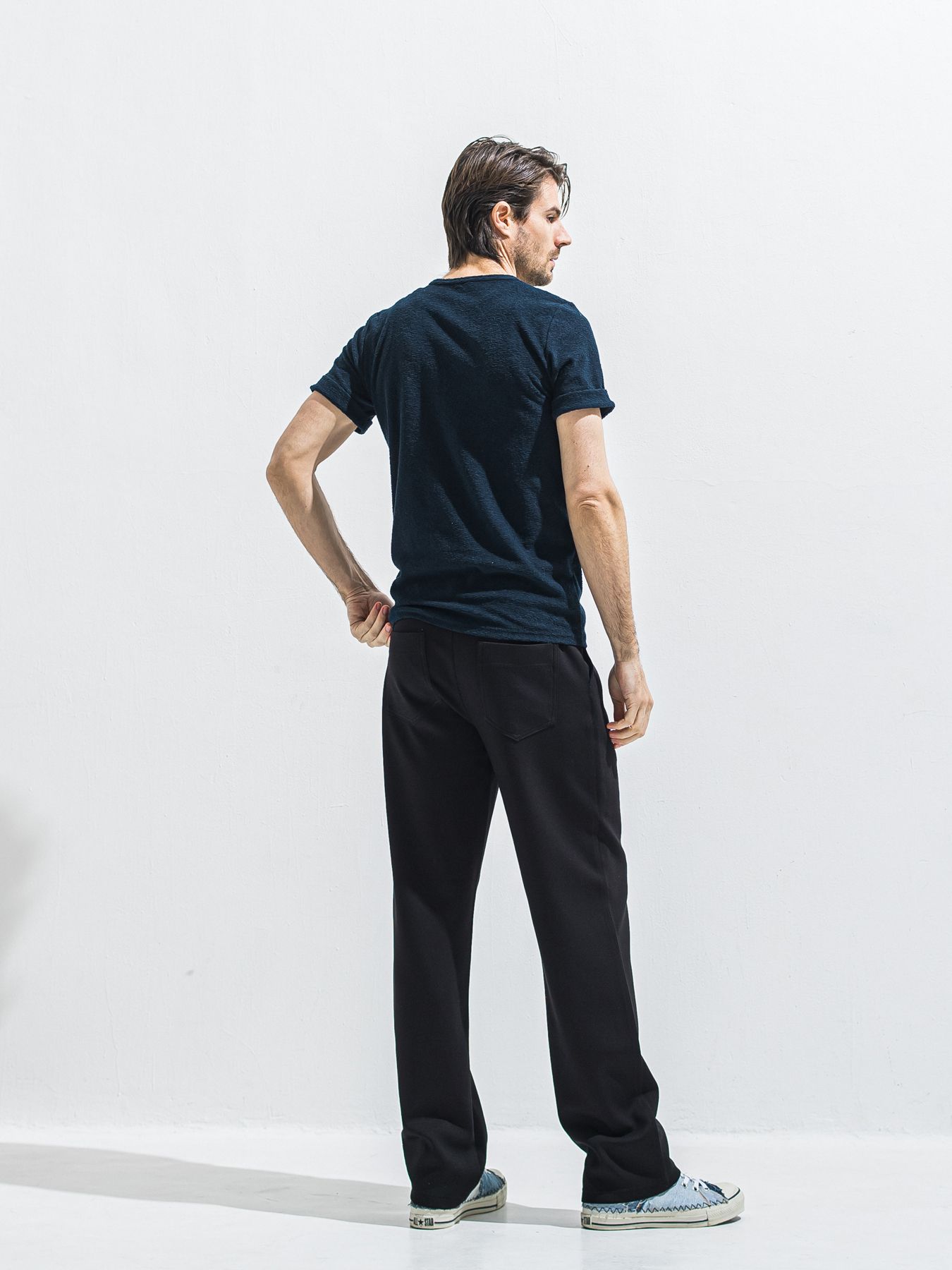 【予約品 2月15日(日) 18:00 締切】PILE ROLL UP TEE / パイルロールアップTシャツ / ネイビー