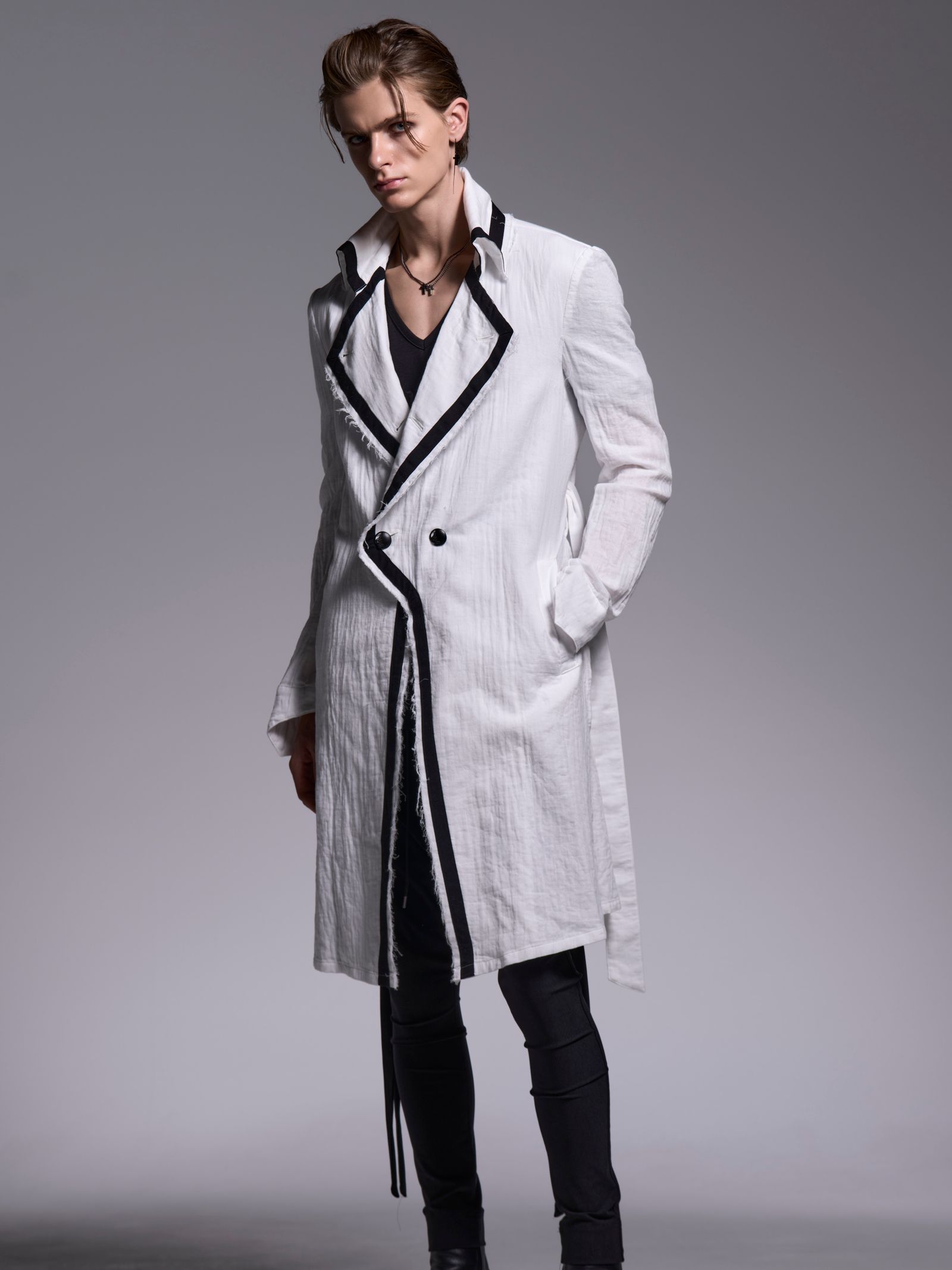 【予約品 1月4日(日) 締切】Gaze Napoleon Coat / ガーゼナポレオンコート / ホワイト