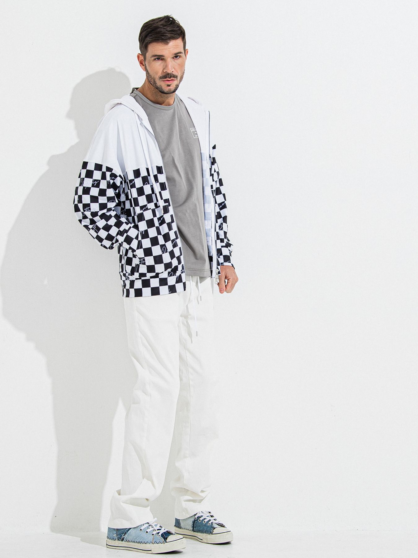 DENIM JERSEY WIDE PT / デニムジャージワイドパンツ / ホワイト