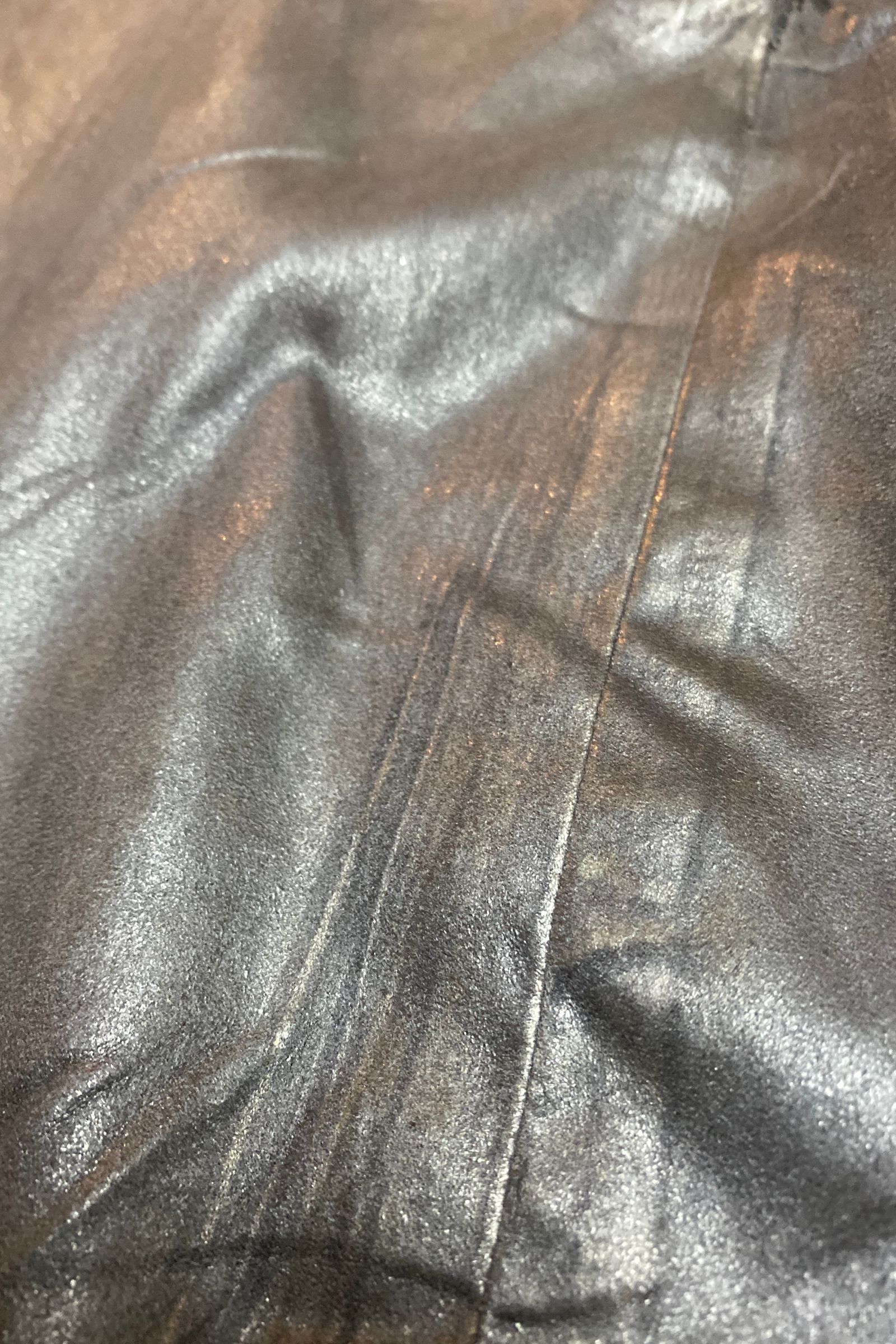 ZIP CURVE PANTS コーティングスエード