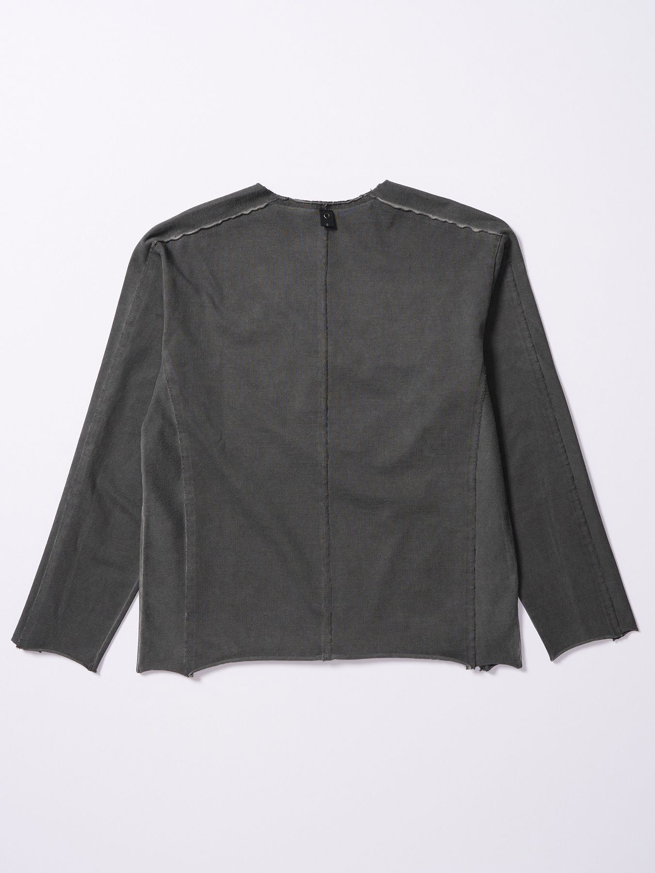 【予約品 4月19日(日) 18時締切】tight jersey cut-off L/S / タイトジャージー カットオフ ロングスリーブ / ダークチャコール