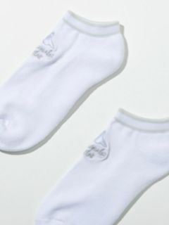 1PIU1UGUALE3 RELAX × Mark Gonzalesロゴ刺繍アンクルソックス 白