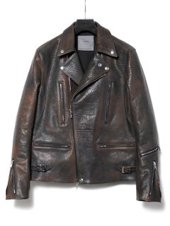 【予約品 10月12日(日) 締切】Full Vegetable Tanned Italian Double Shoulder Steer Hide Garment Burning Dyed Double Riders / イタリアン ダブルショルダー 燃焼製品染めダブルライダース / LIST