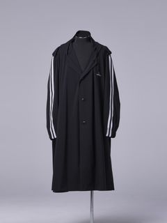 《予約品11月4日 》 LineBigSilhouetteHoodie / フーディーコート / ブラック×ホワイトライン