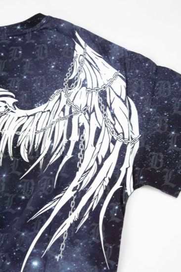 COSMIC PATTERN EAGLE WING T-SHIRTS/ ブラック 【BOY LONDON】