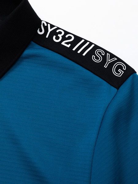 LASER ZIP UP POLO / ブルー