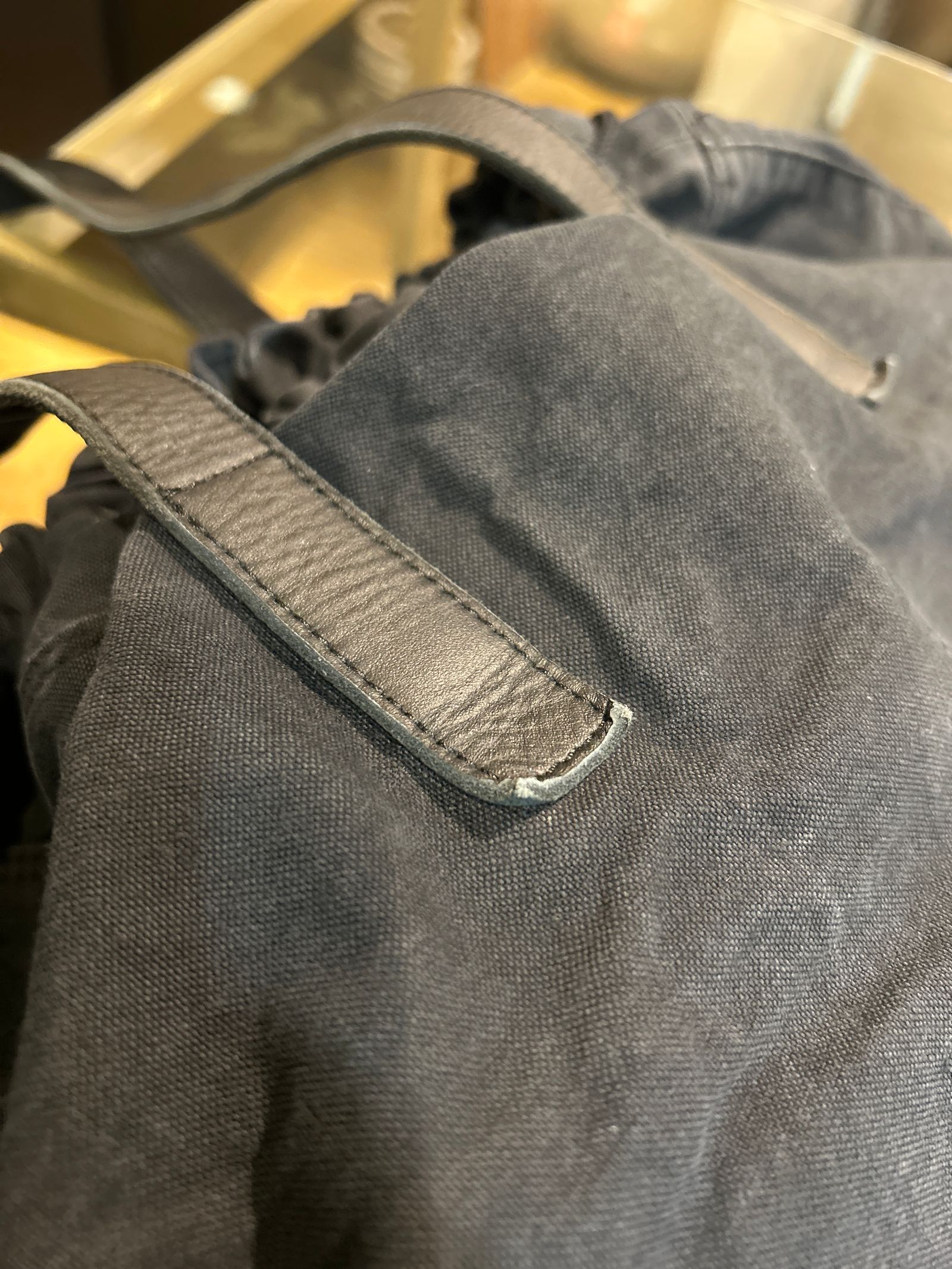 vintage drawstring tote bag / ヴィンテージ ドローストリング トートバッグ / ブラック