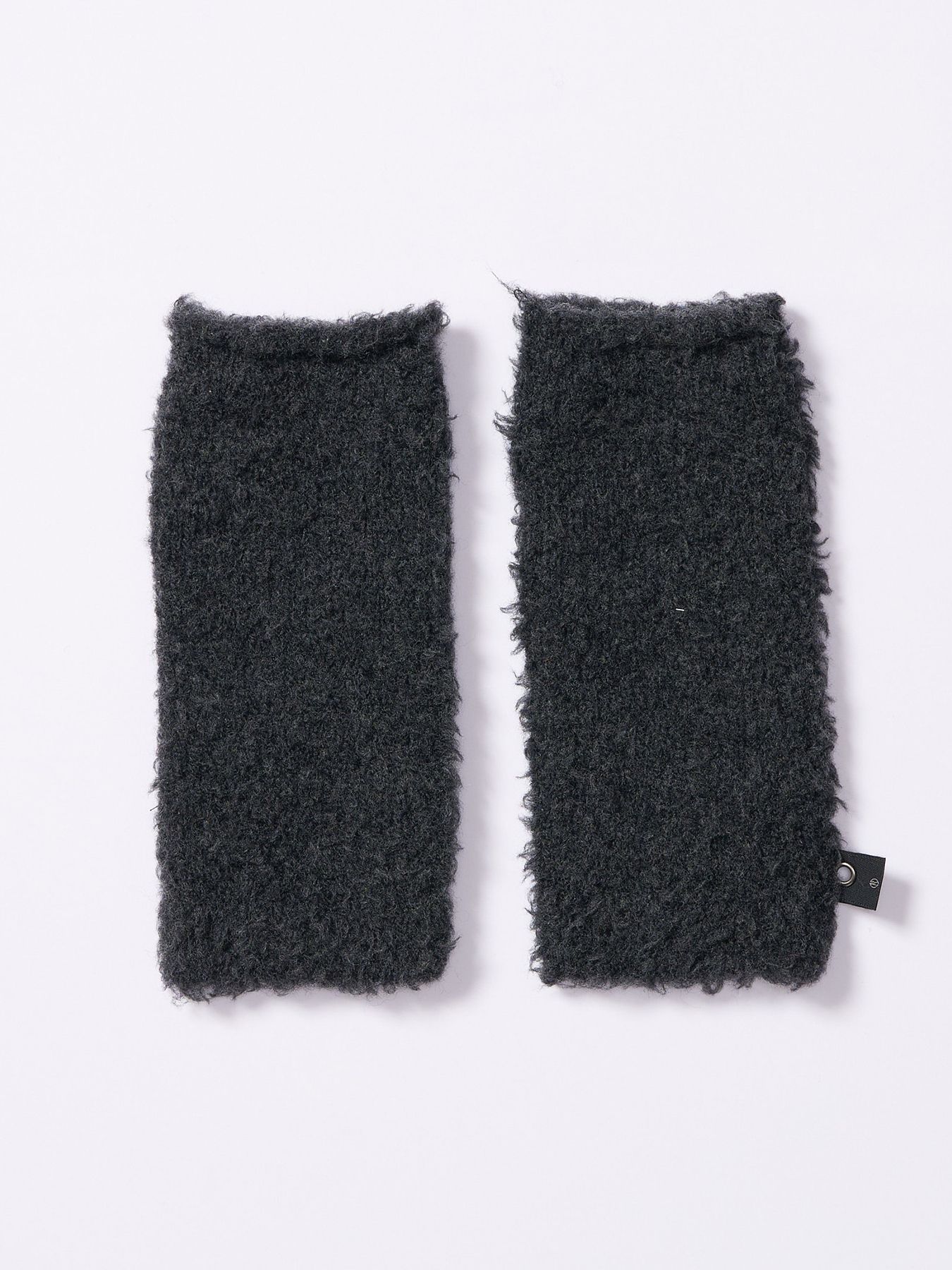 【予約品 4月19日(日) 18時締切】fancy yarn knit hand warmer / ニットハンドウォーマー / チャコール