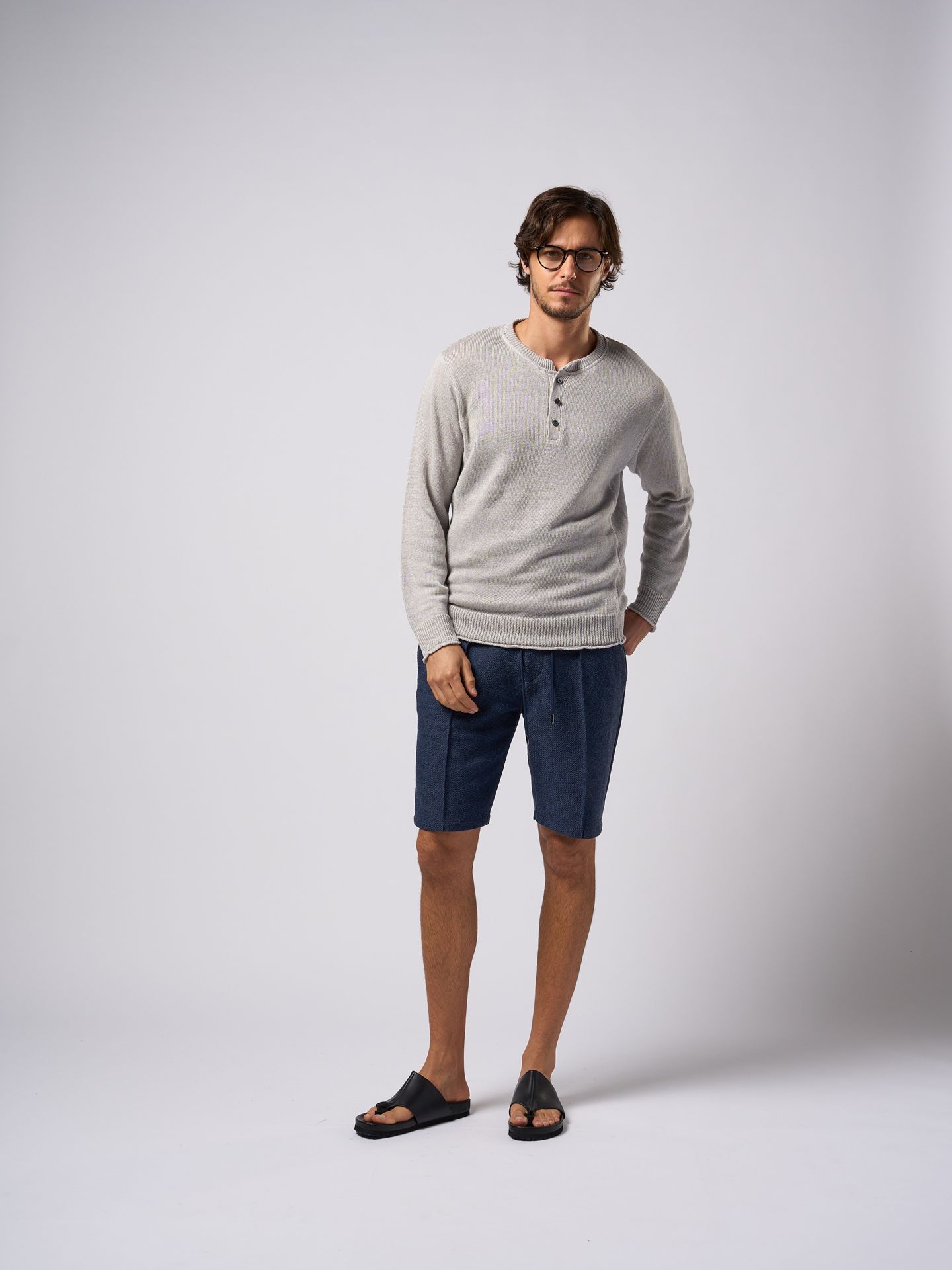 W99 wjk ct surf henley ニットソー ネイビー L