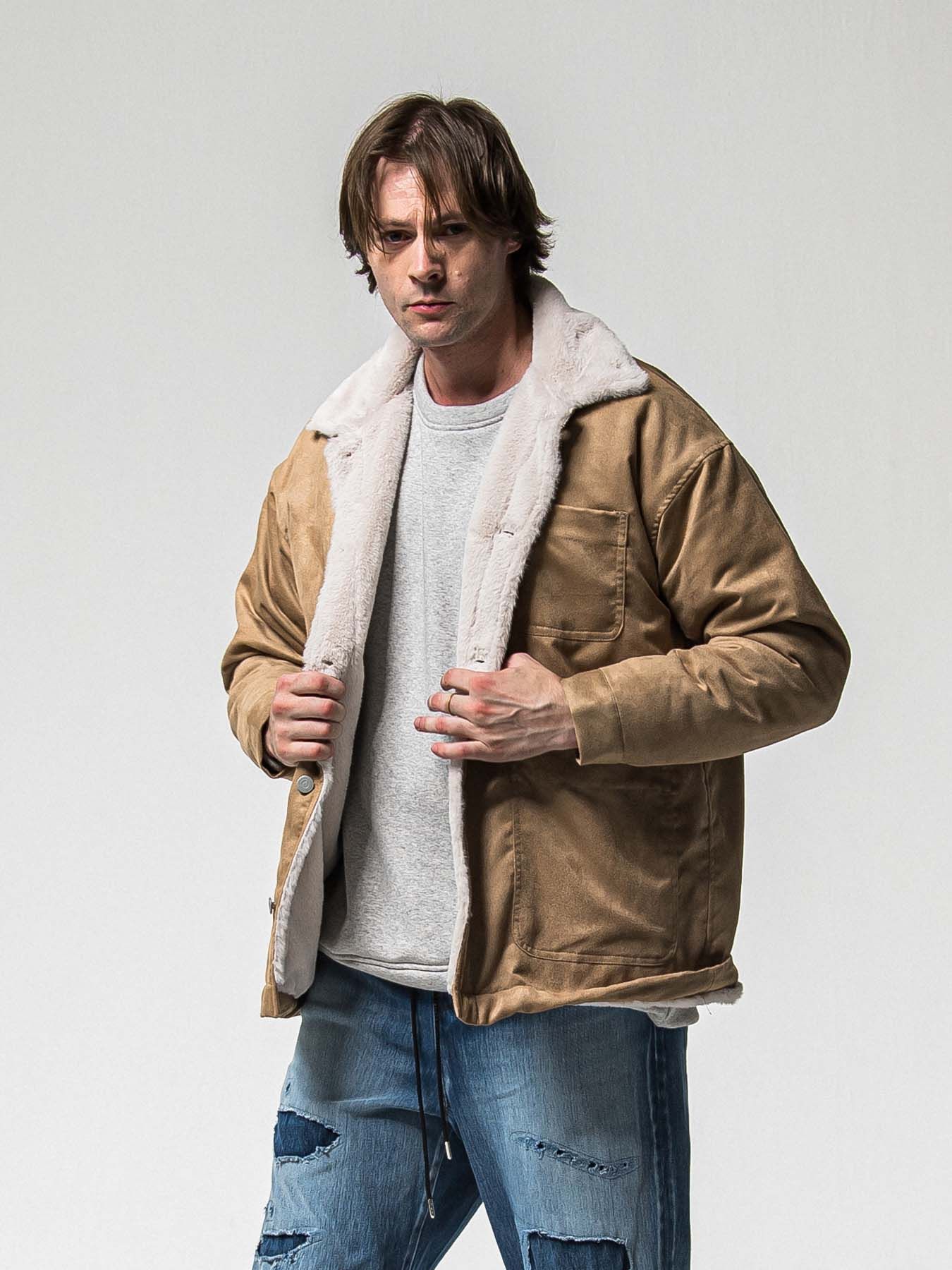 【予約品 】SUEDE FUR CAVER ALL / スウェードファーカバーオール / ブラウン