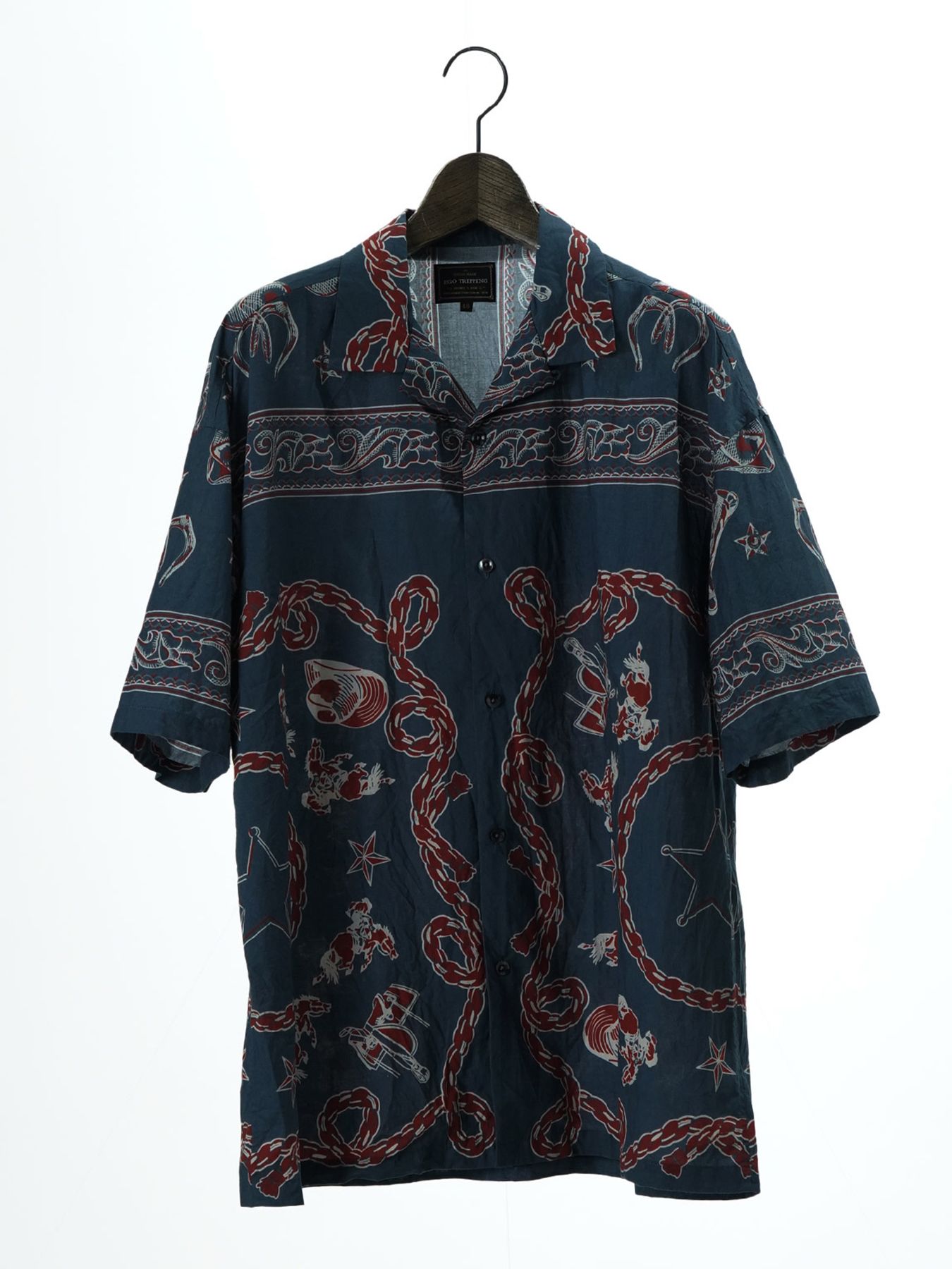 【予約品 11月23日(日) 締切】WESTERNBANDANA SHIRTS short / バンダナプリント シャツ / NAVY