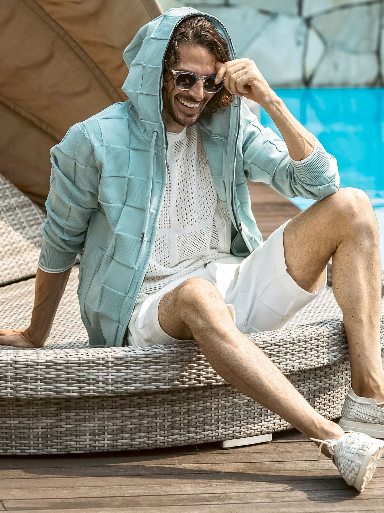 ブロックニットショーツ / ホワイト