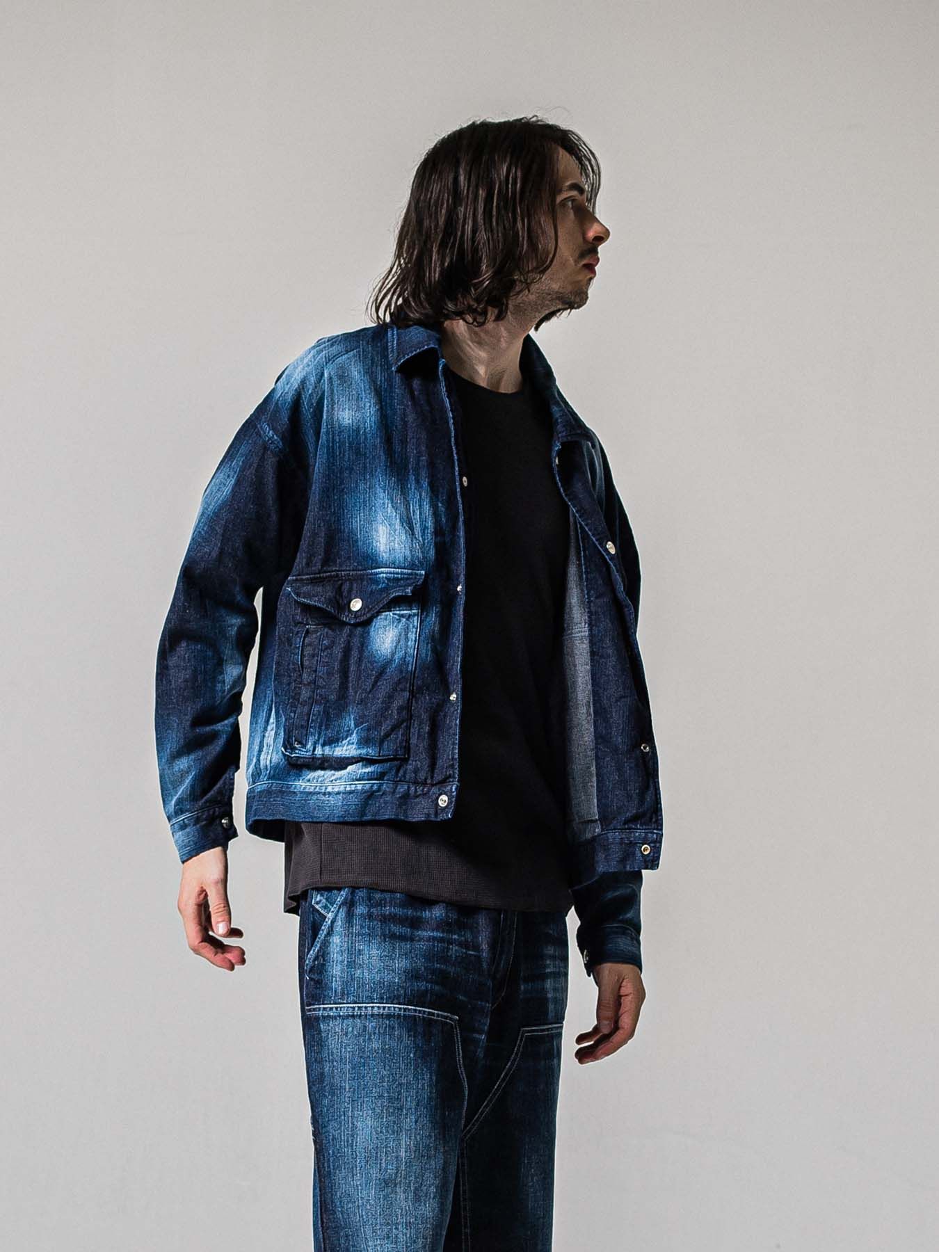 【予約品 11月16日(日) 締切】LDENIM AG FLIGHT JK / ライトデニム ミリタリージャケット / インディゴユーズド