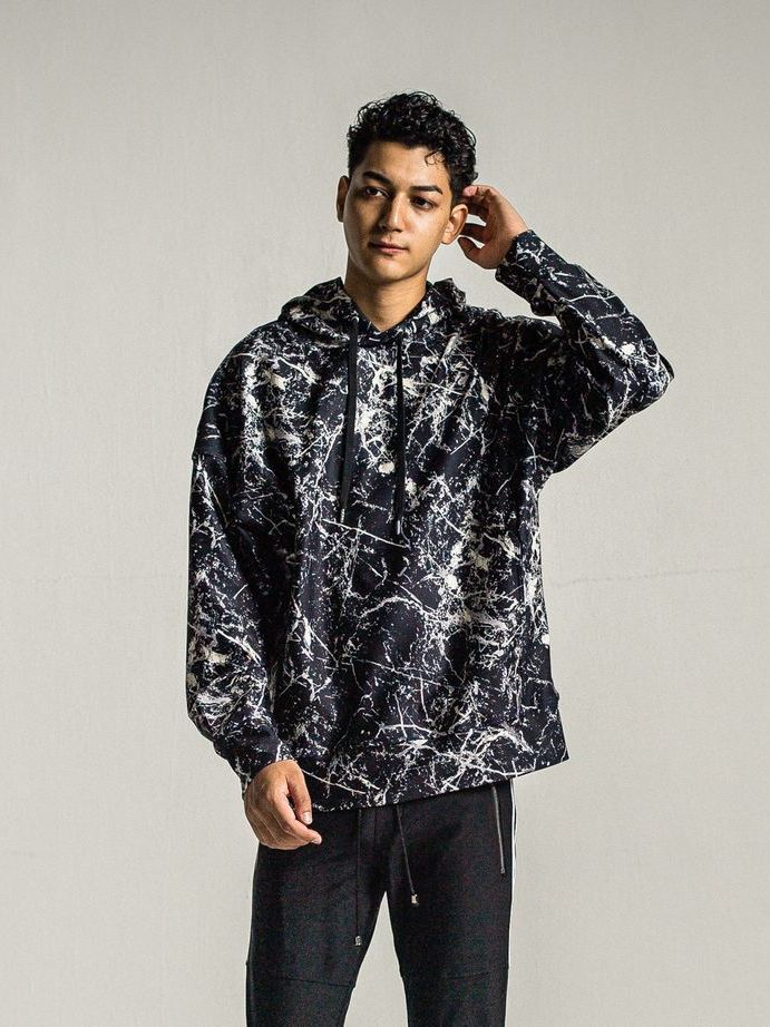 《予約9月1日18時締め》 PAINT loose hoodie  / パーカー / ペイントブラック