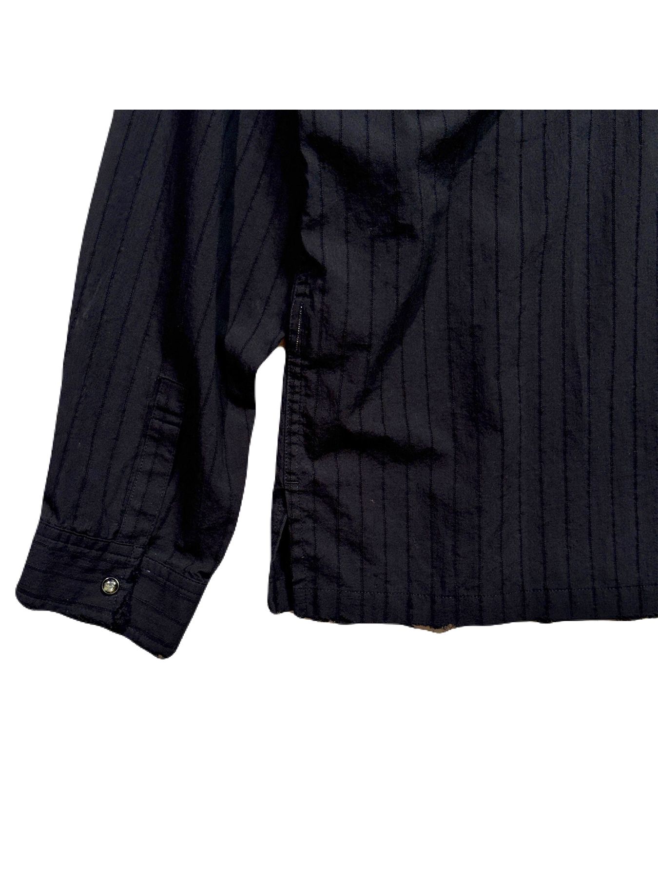 【予約品 8月23日(日) 締切】STRIPES SHIRT FLOWER / ブラック