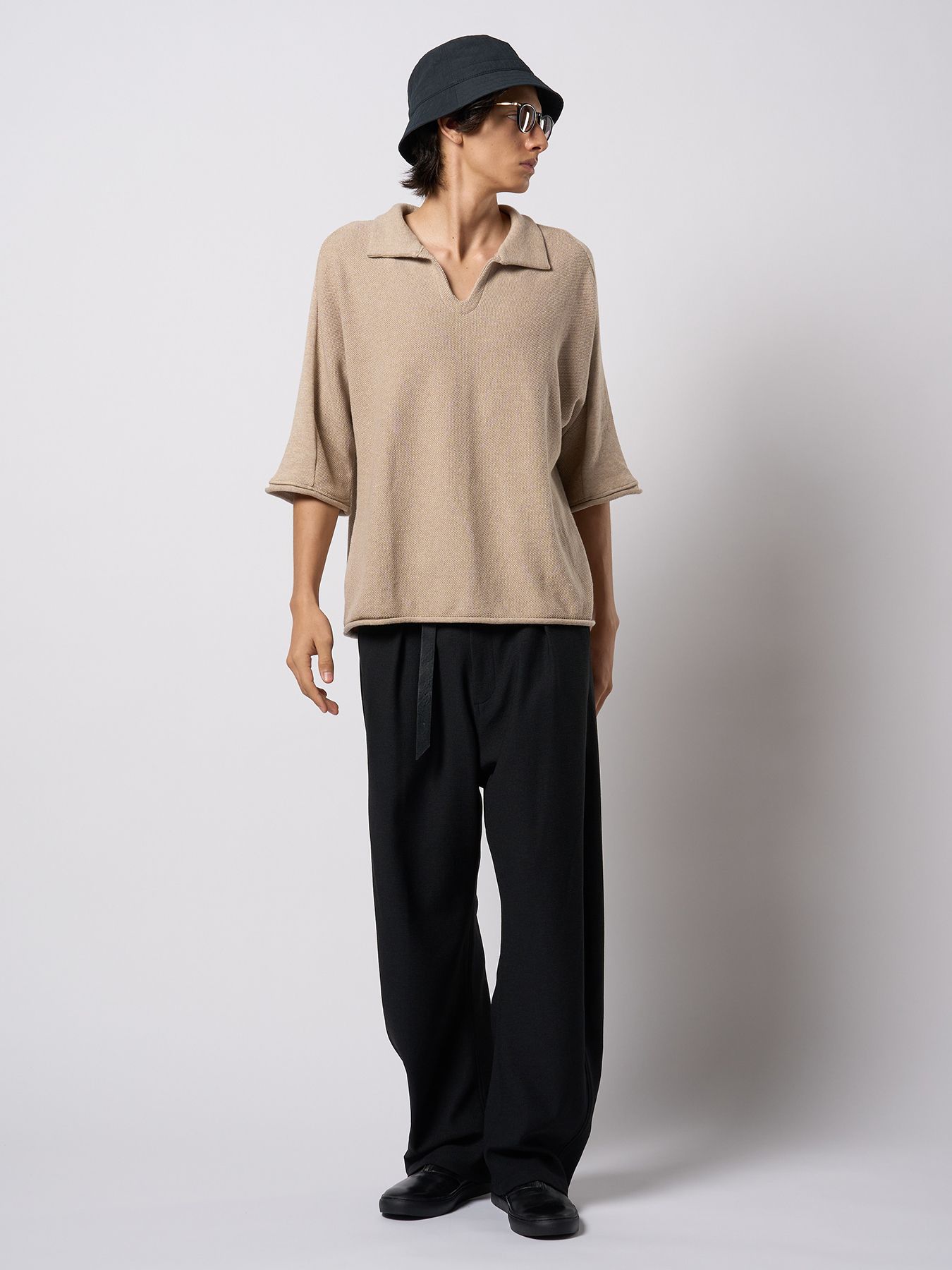 【予約品 9月23日(火) 締切】W-ring long belt / Wリング ロングベルト / ブラック
