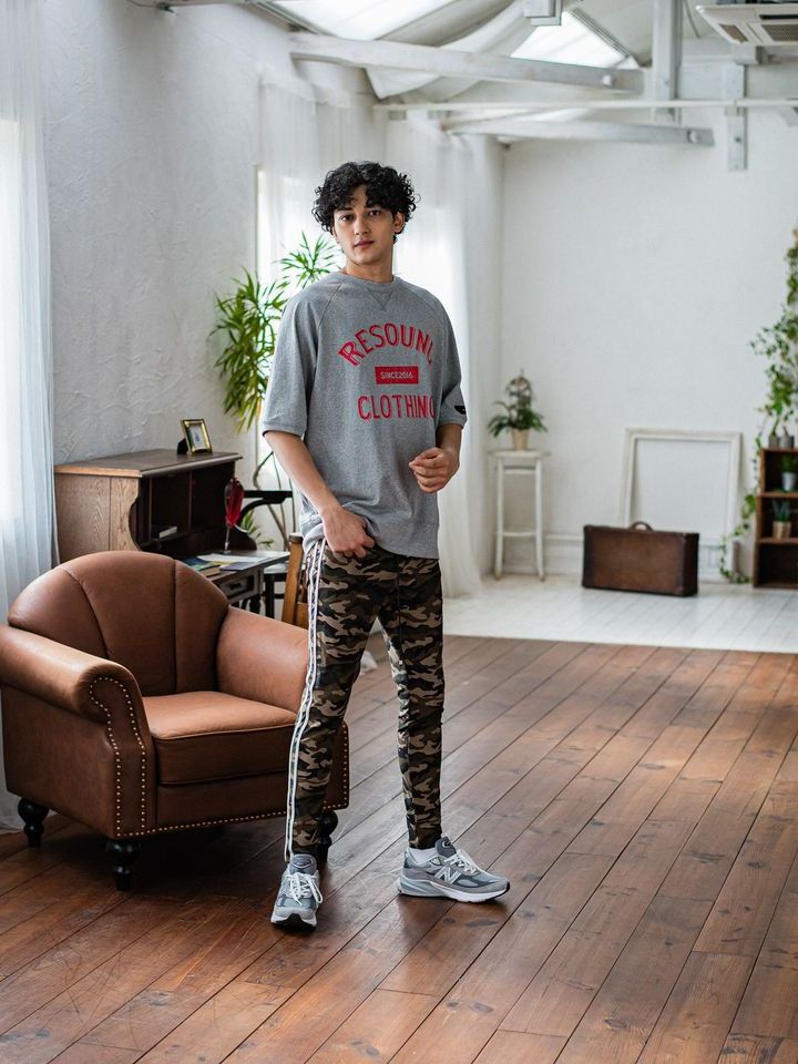 《予約品3月3日18：00締め》 college half sleave / ハーフスリーブT / グレー