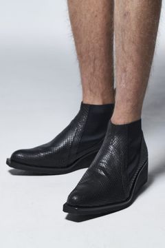 《予約品》 PythonSideGoreHeelBoots / マットブラック 【kiryuyrik】 2023年4月以降入荷予定