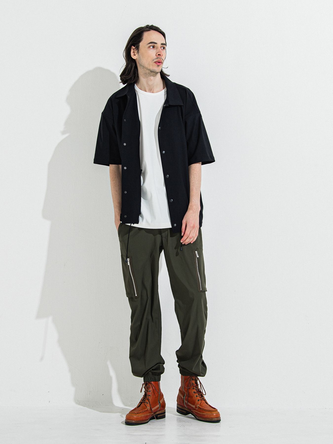 【予約品】NYLON HALF COACH JACKET / ナイロンハーフコーチジャケット / ブラック