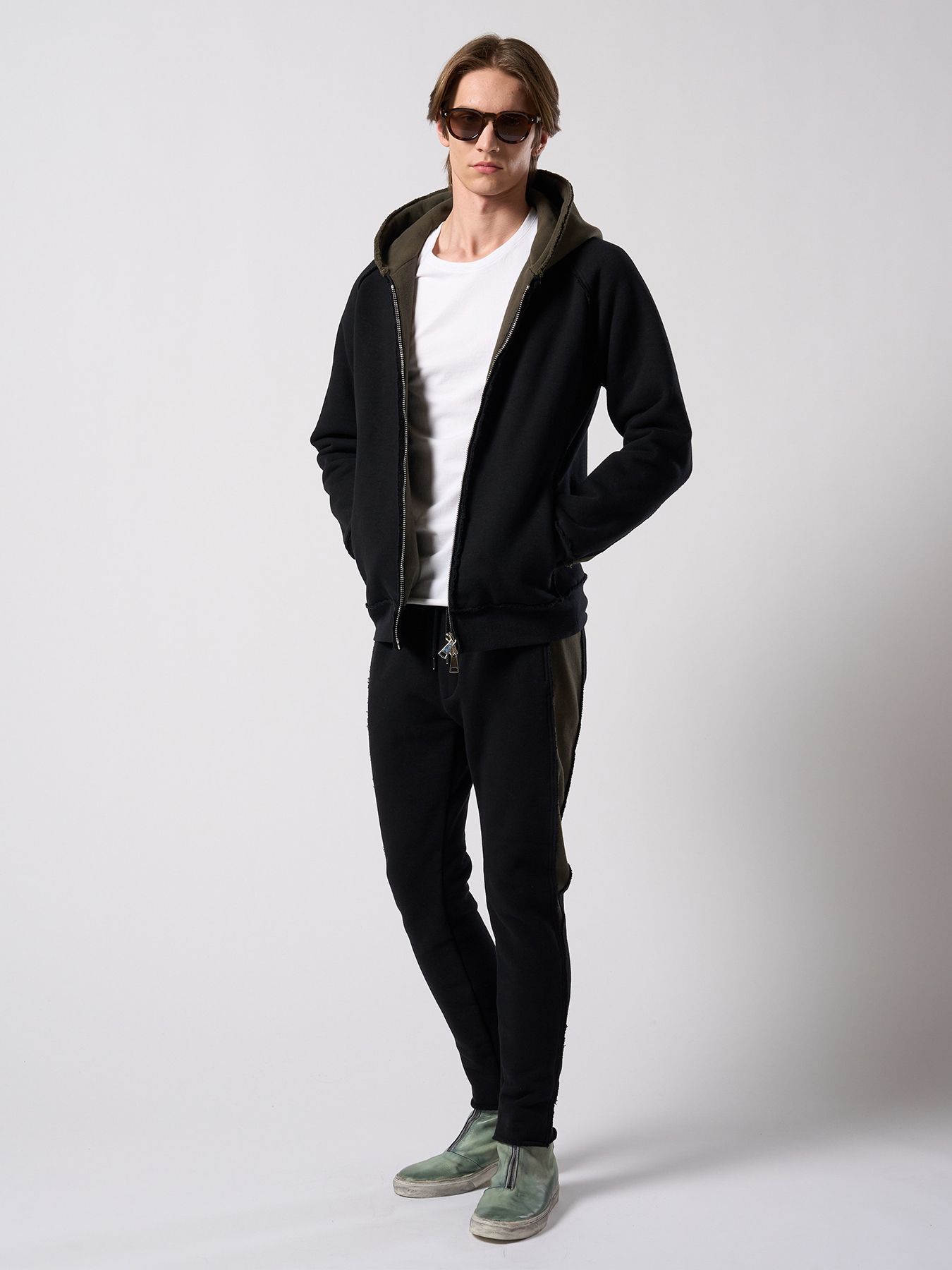 【予約品 4月19日(日) 18時締切】super urake parker / パーカー / ブラック×カーキ