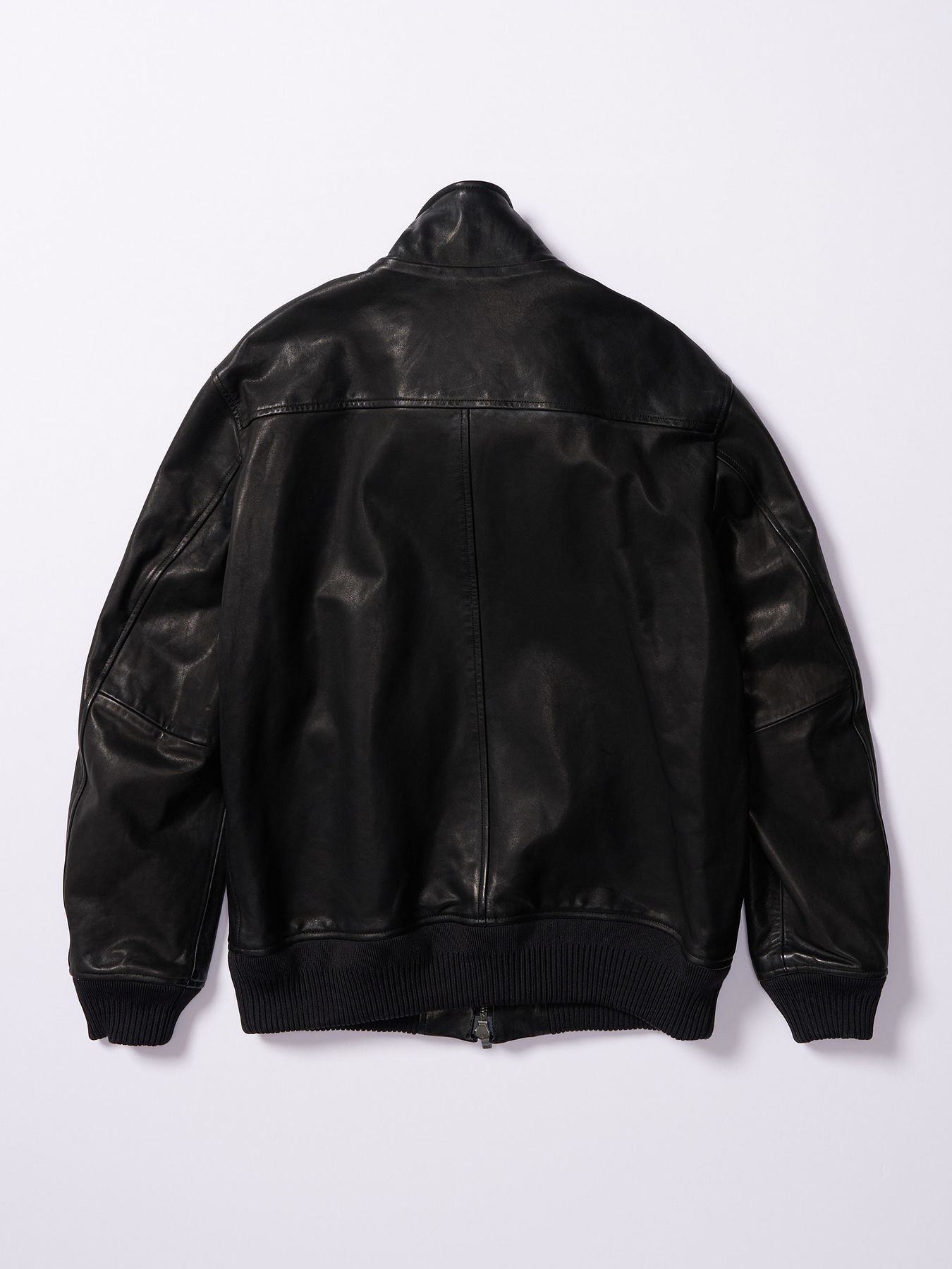 【予約品 4月19日(日) 18時締切】leather rib jersey type A-2 / A-2タイプ レザーリブジャージー / ブラック