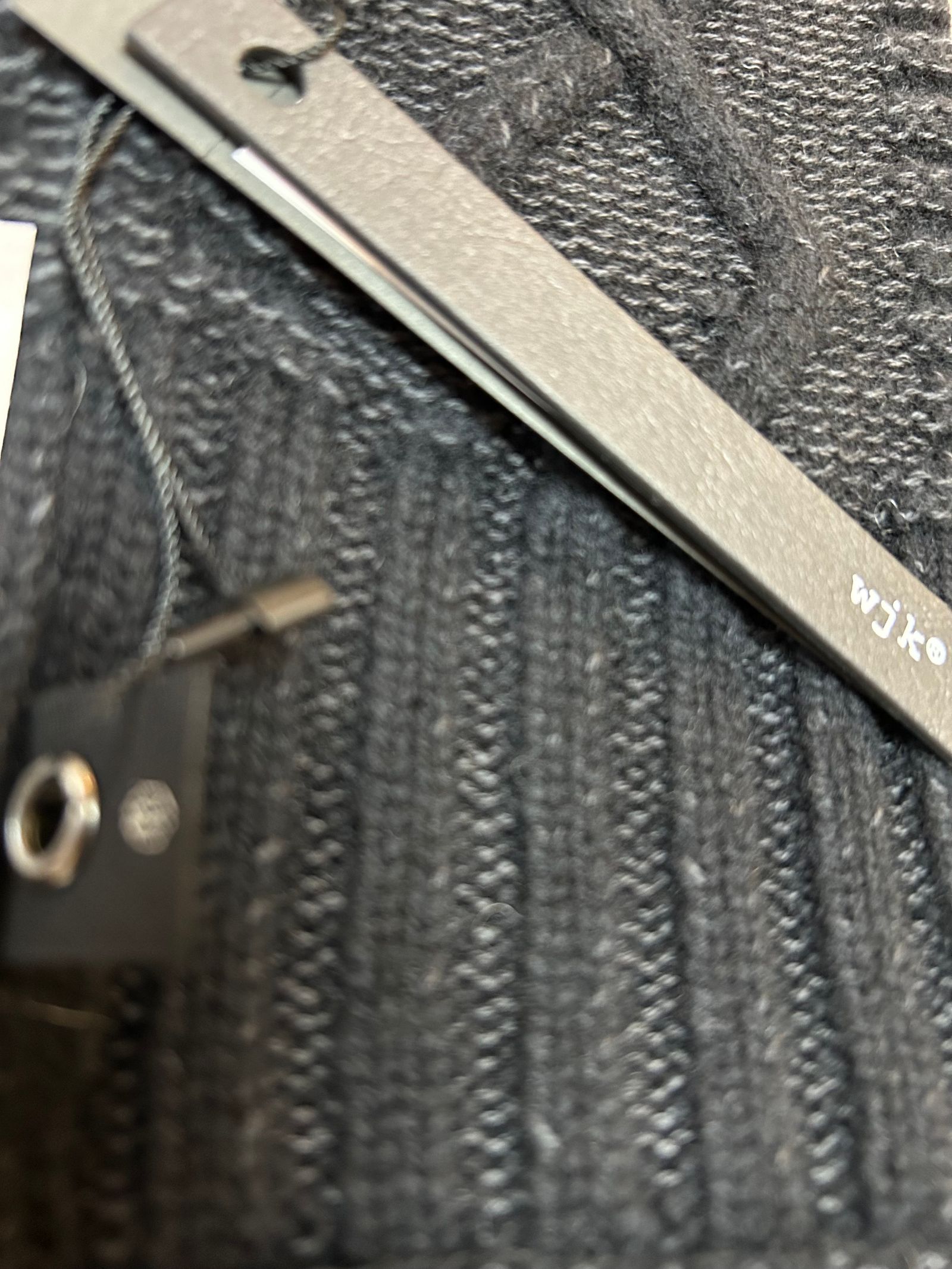 wjk - plating cable knit watch / ニットキャップ / ブラック wjk - plating cable knit watch / ニットキャップ / ブラック