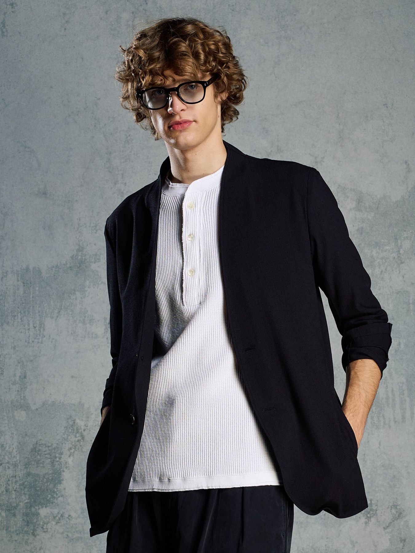 【予約品 1月25日(日) 締切】solid collar single jacket / ソリッドカラー シングル ジャケット / ブラック