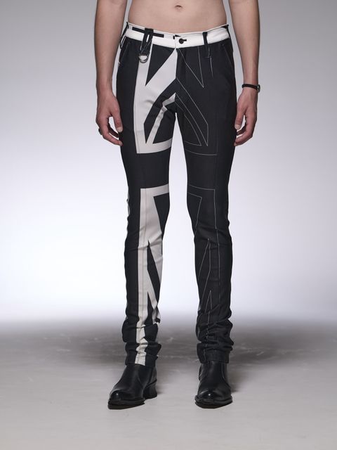 《予約品》 SkinnySlacks / ユニオンジャックジャージスキニースラックス / ブラック＆ホワイト