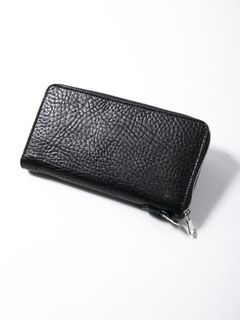 【予約品 10月12日(日) 締切】Pit Vegetable Full Tanned Shrunken Steerhide Round Wallet / フルタンニン ピット鞣し シュリンク ステア ハイド ラウンドウォレット / ブラック