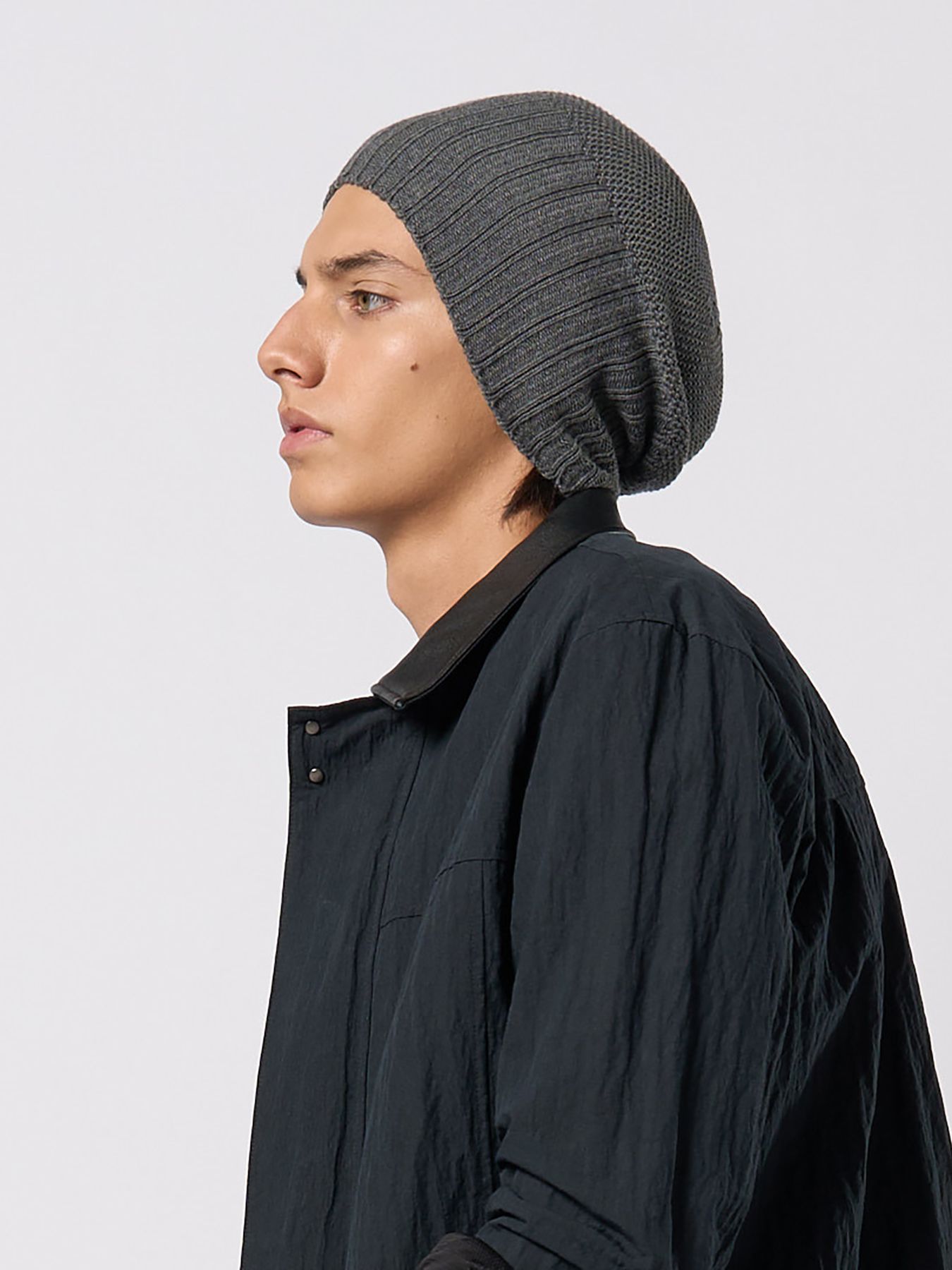 【予約品 9月23日(火) 締切】comfy 2-way knit watch / コンフィー 2ウェイ ニットワッチキャップ / チャコール