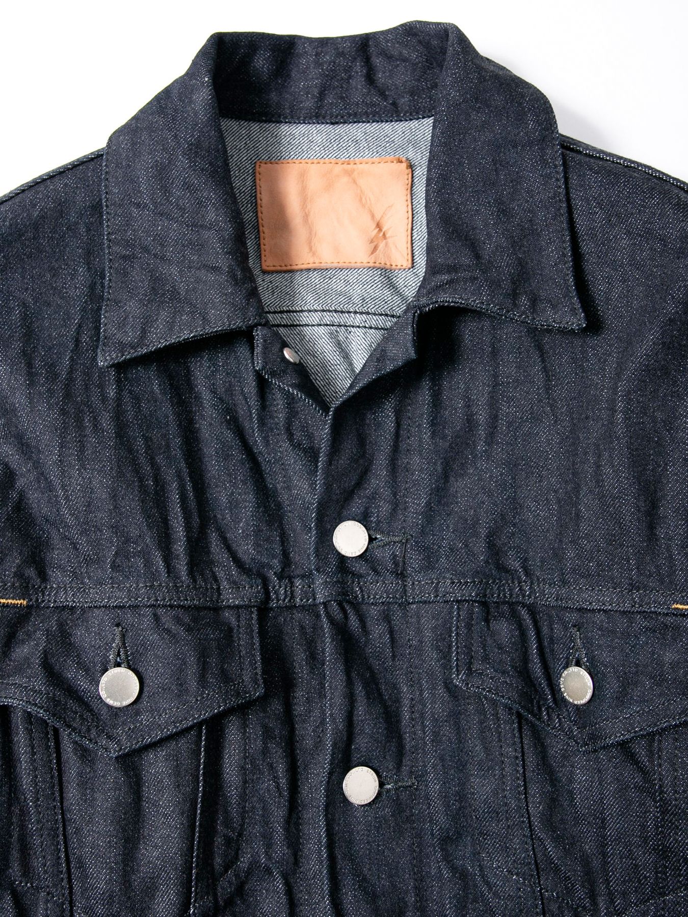 14oz Deep Blue Heavy Selvage Denim Leather Sleeve G Jean Blouson / 14oz ディープブルー ヘビーセルヴィッチ デニム 袖革 Gジャン / BLITZ / インディゴ（ワンウォッシュ）