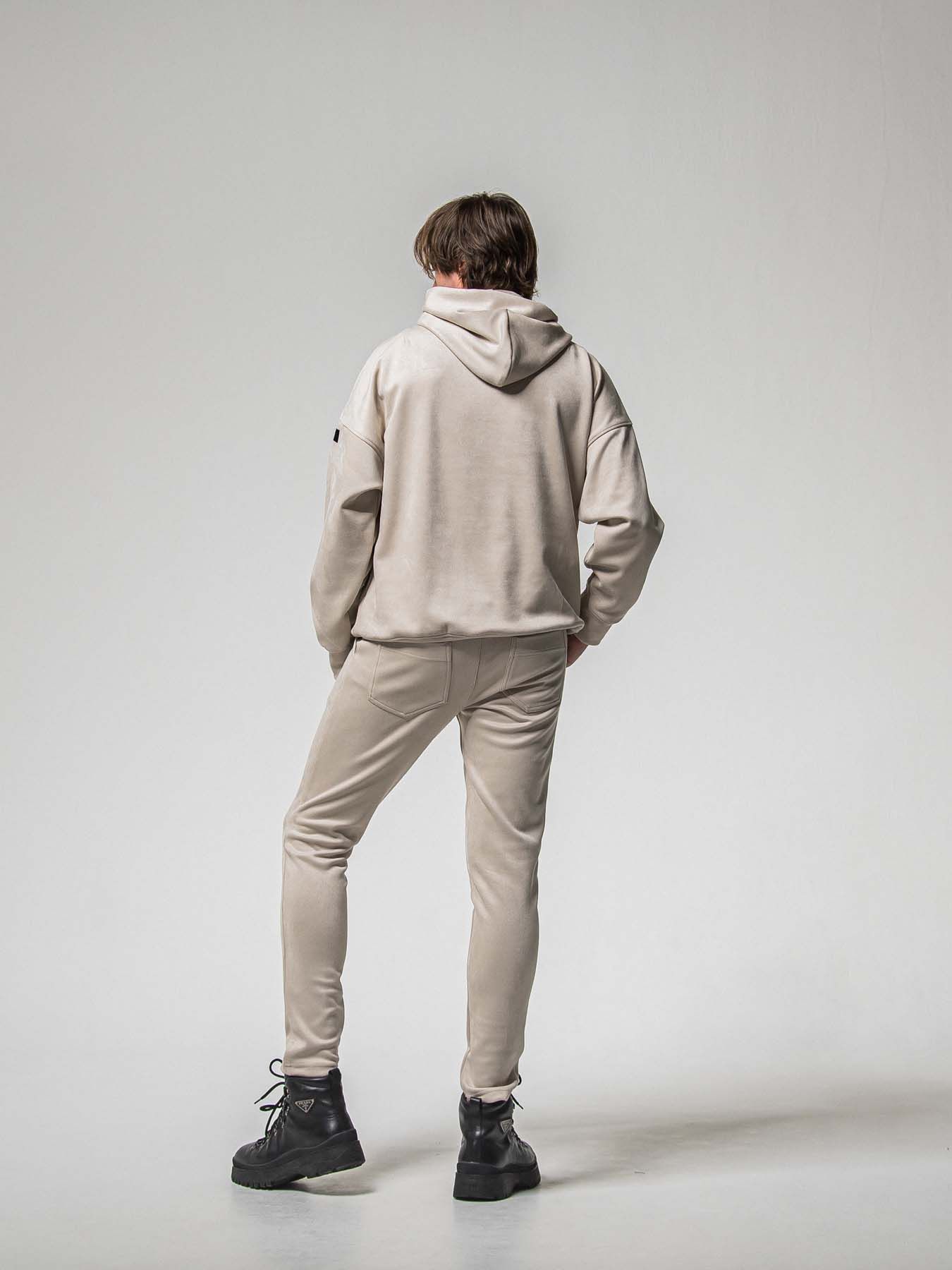 【予約品 8月31日(日) 締切】SUEDE LOOSE HOODIE / スウェード ルーズフーディ / グレージュ