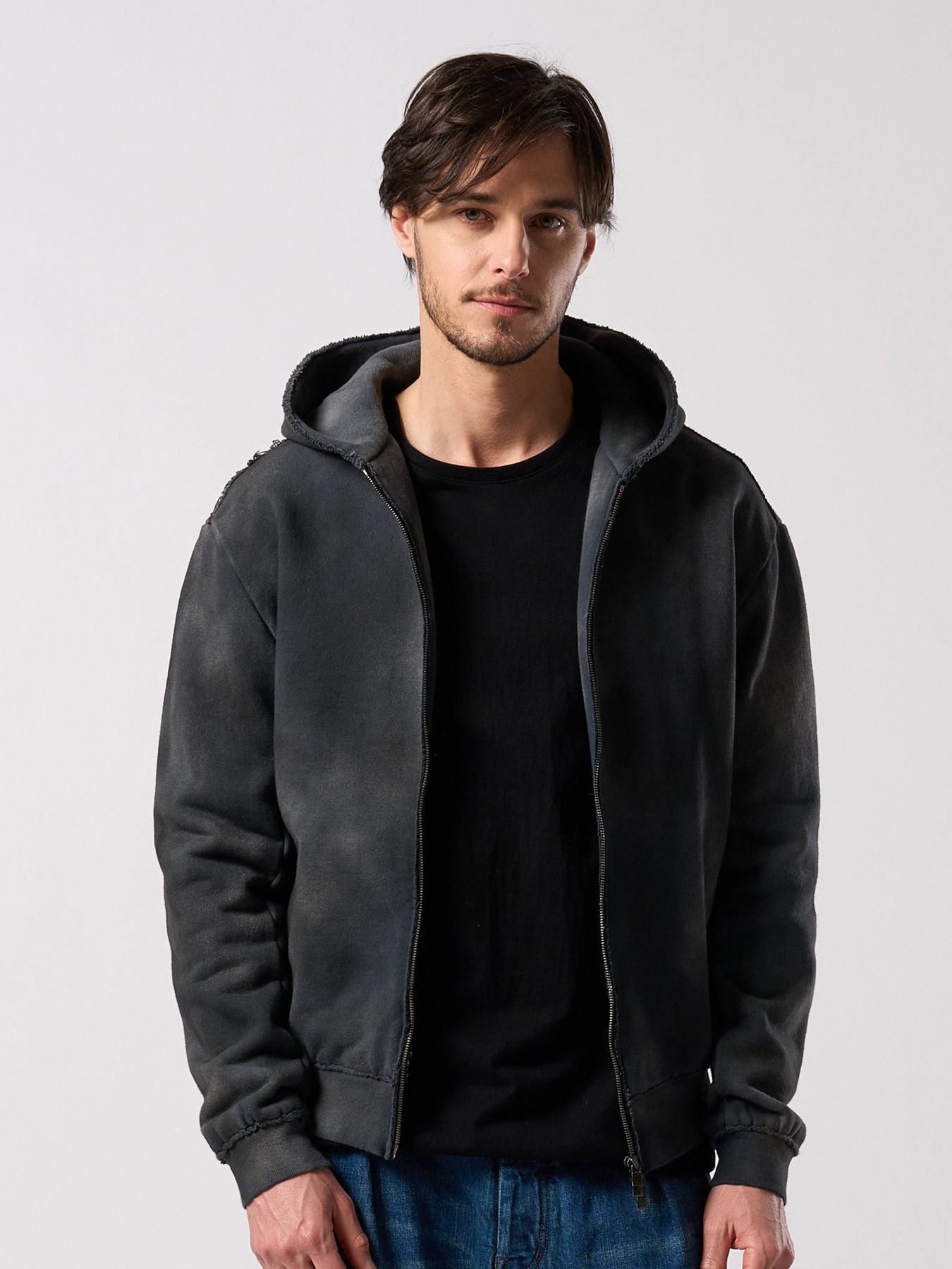 【予約品 4月19日(日) 18時締切】fade zip-up hoodie / フェード ジップアップ フーディー / フェードブラック