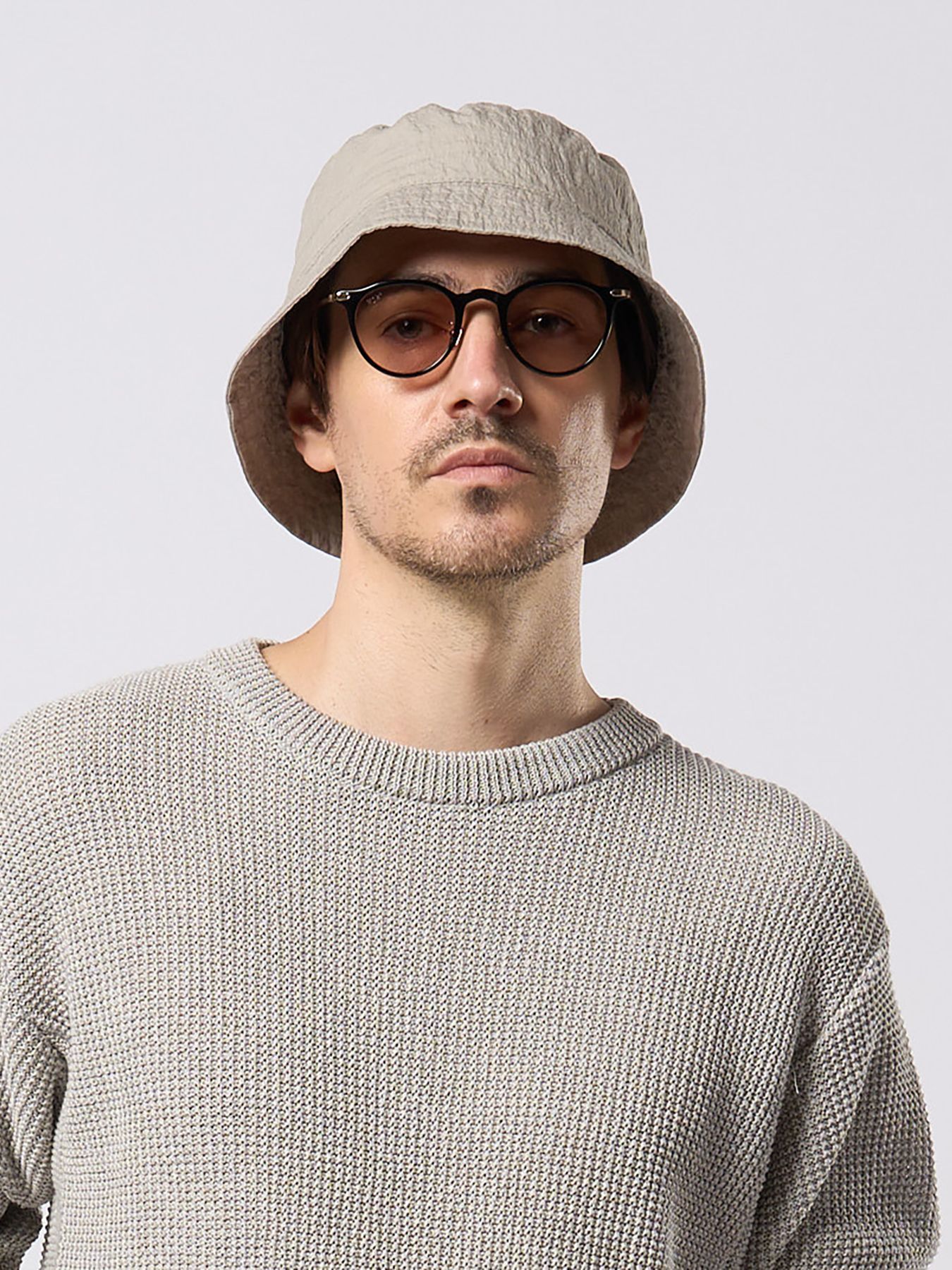 【予約品 9月23日(火) 締切】solid bucket hat / ソリッド バケットハット / ライトグレー