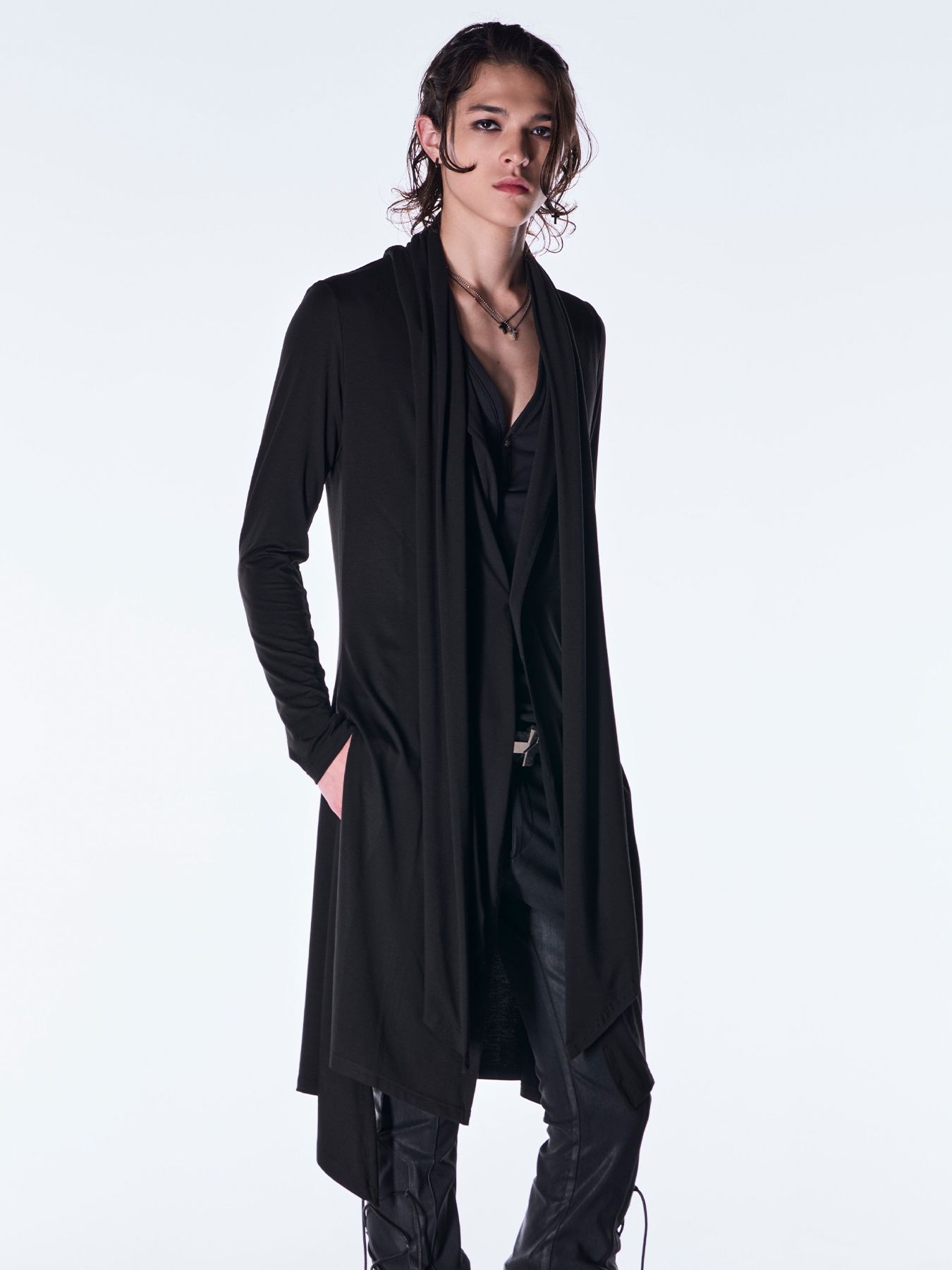 【予約品 6月29日(月) 締切】Heat Tech BEATENJIKU Stole Cardigan / ストールカーディガン / ブラック