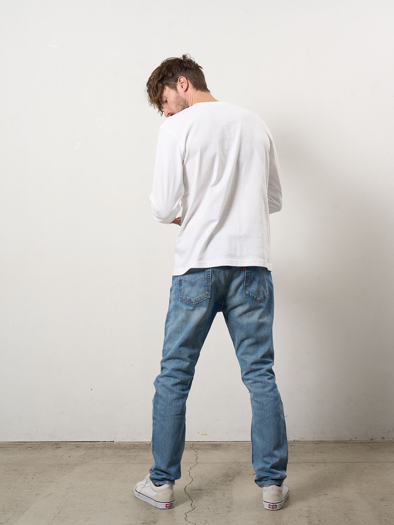 【予約品 10月16日(木) 締切】5.6ozコットン天竺 ドリップスター&クロスパッチ LSシャツ / ホワイト