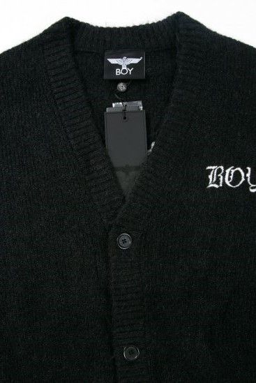 BOY EAGLE WOOL KNIT CARDIGAN / BLACK 【BOY LONDON】